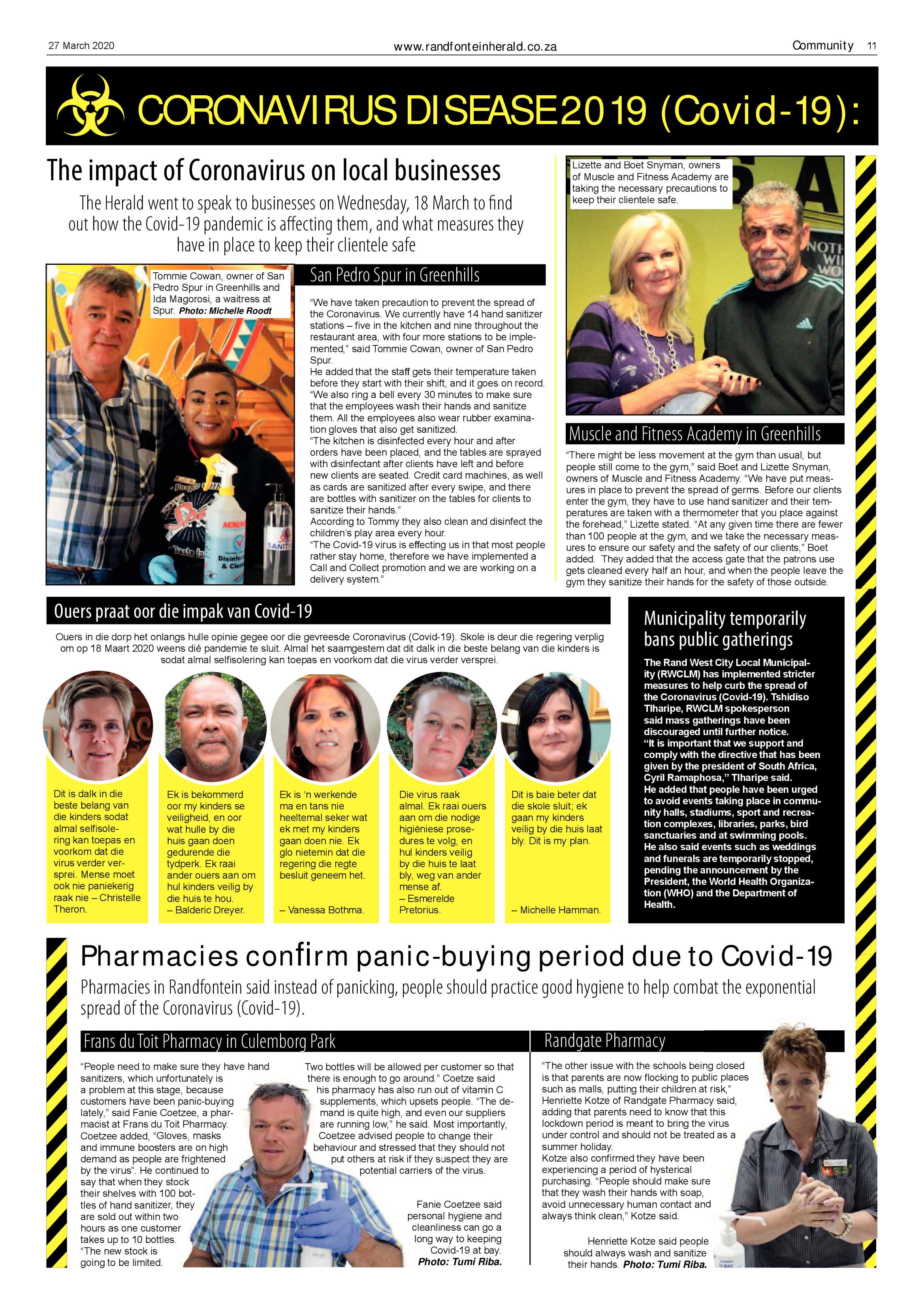Randfontein Herald 27 March 2020 page 11