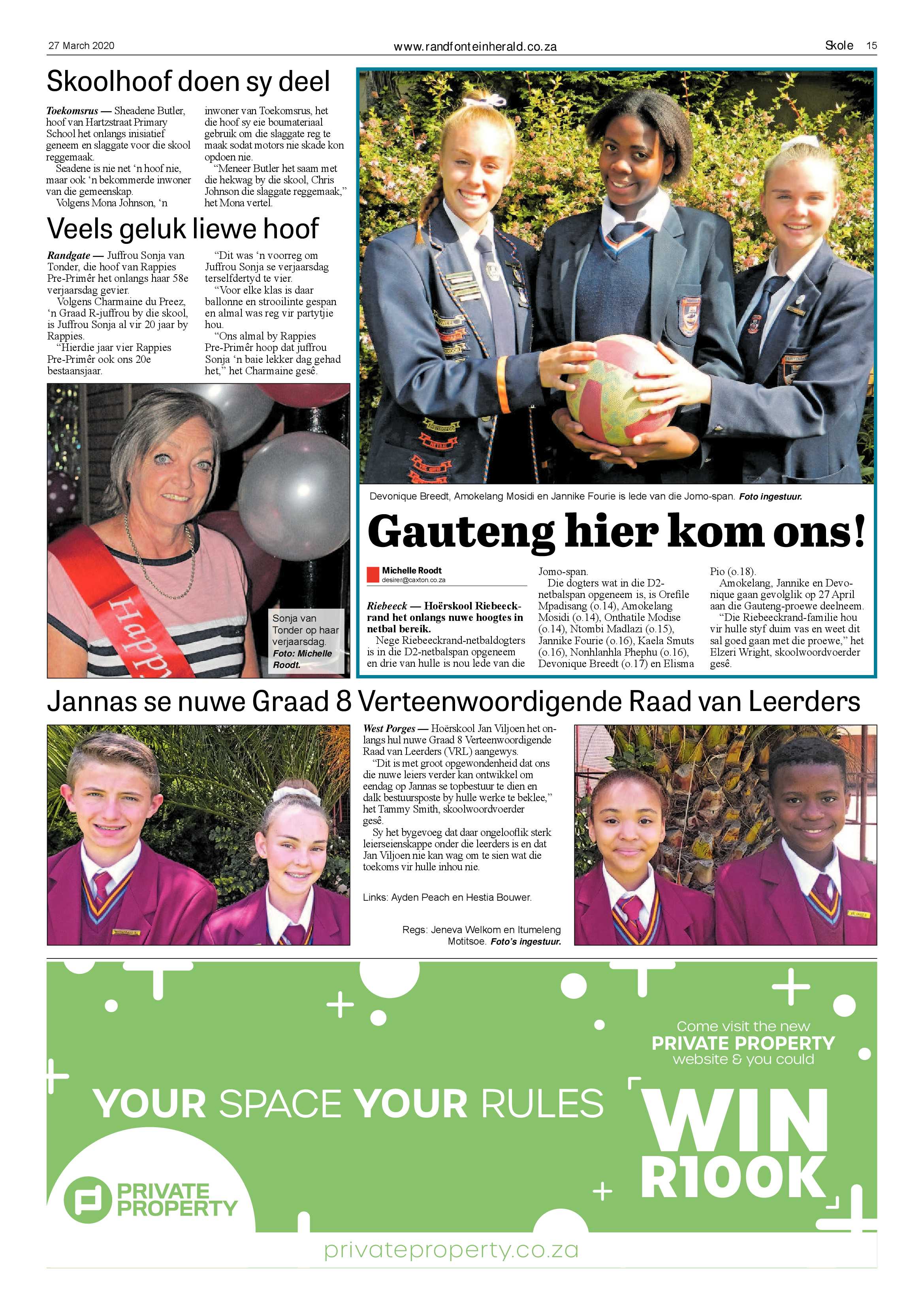 Randfontein Herald 27 March 2020 page 15