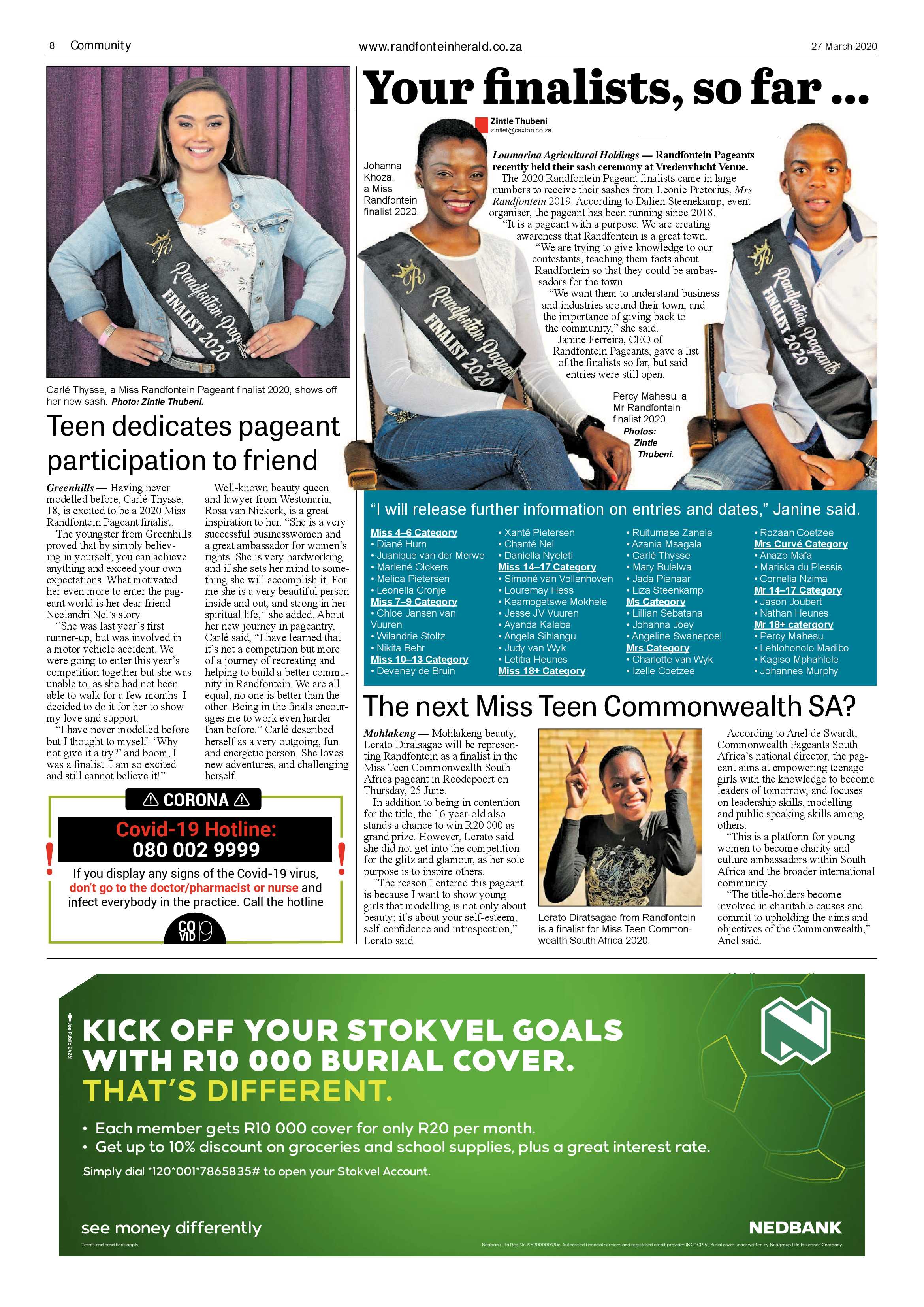 Randfontein Herald 27 March 2020 page 8