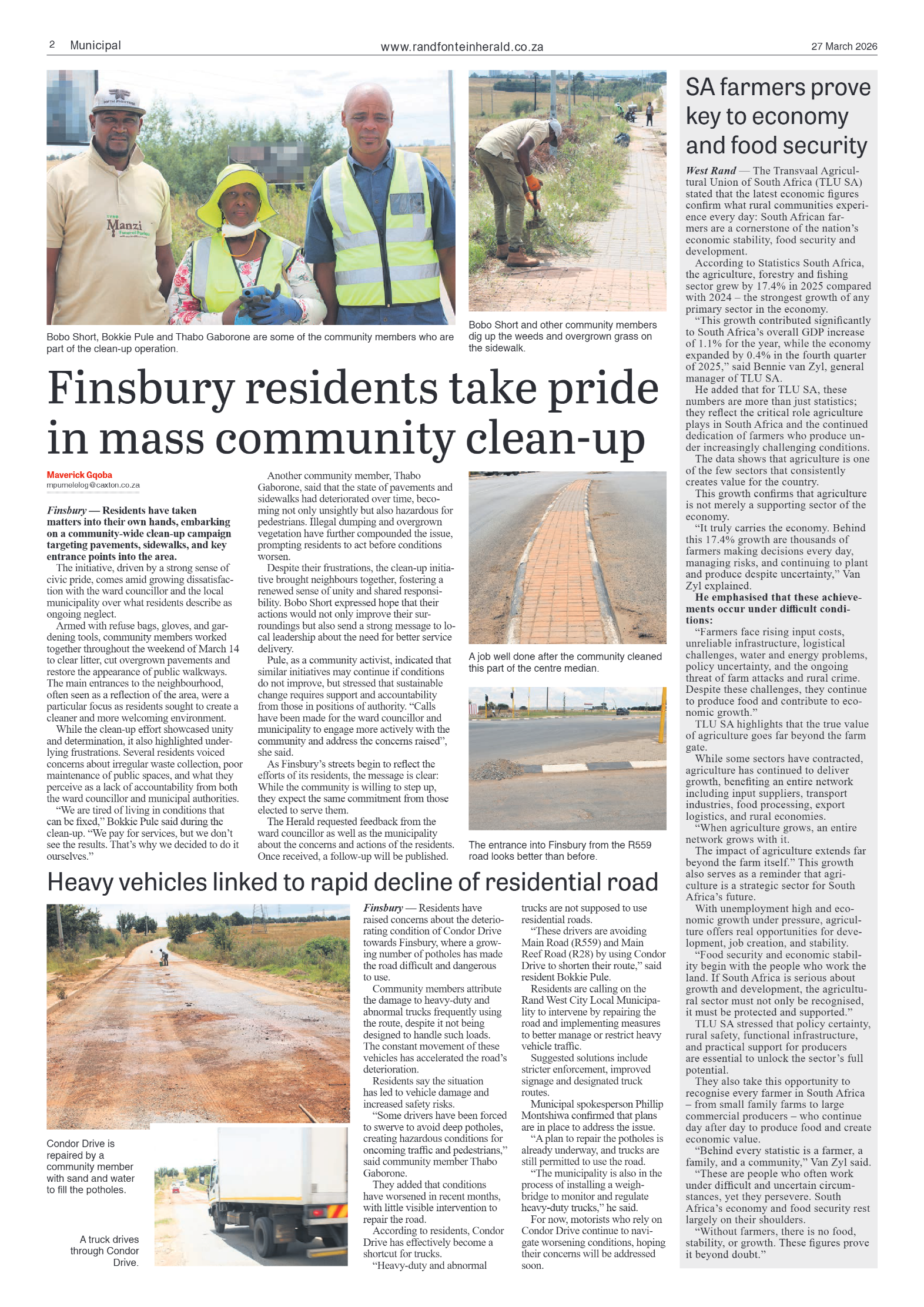 Randfontein Herald 27 March 2026 page 2