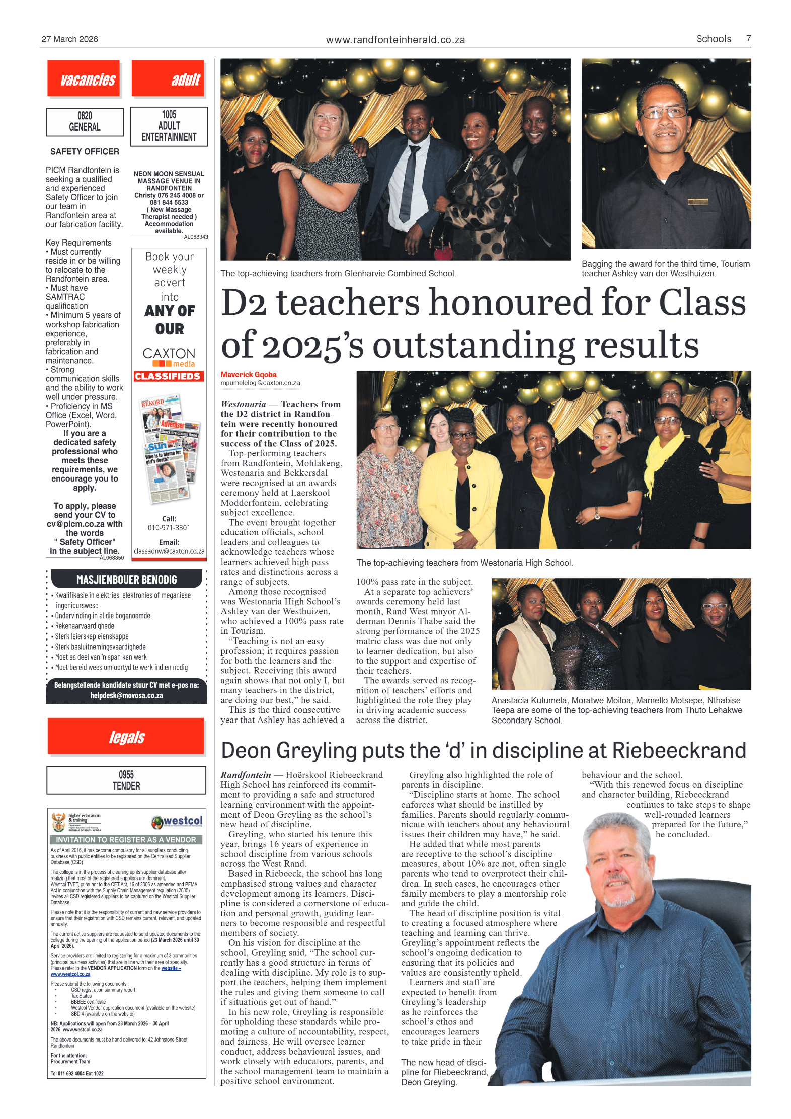 Randfontein Herald 27 March 2026 page 7