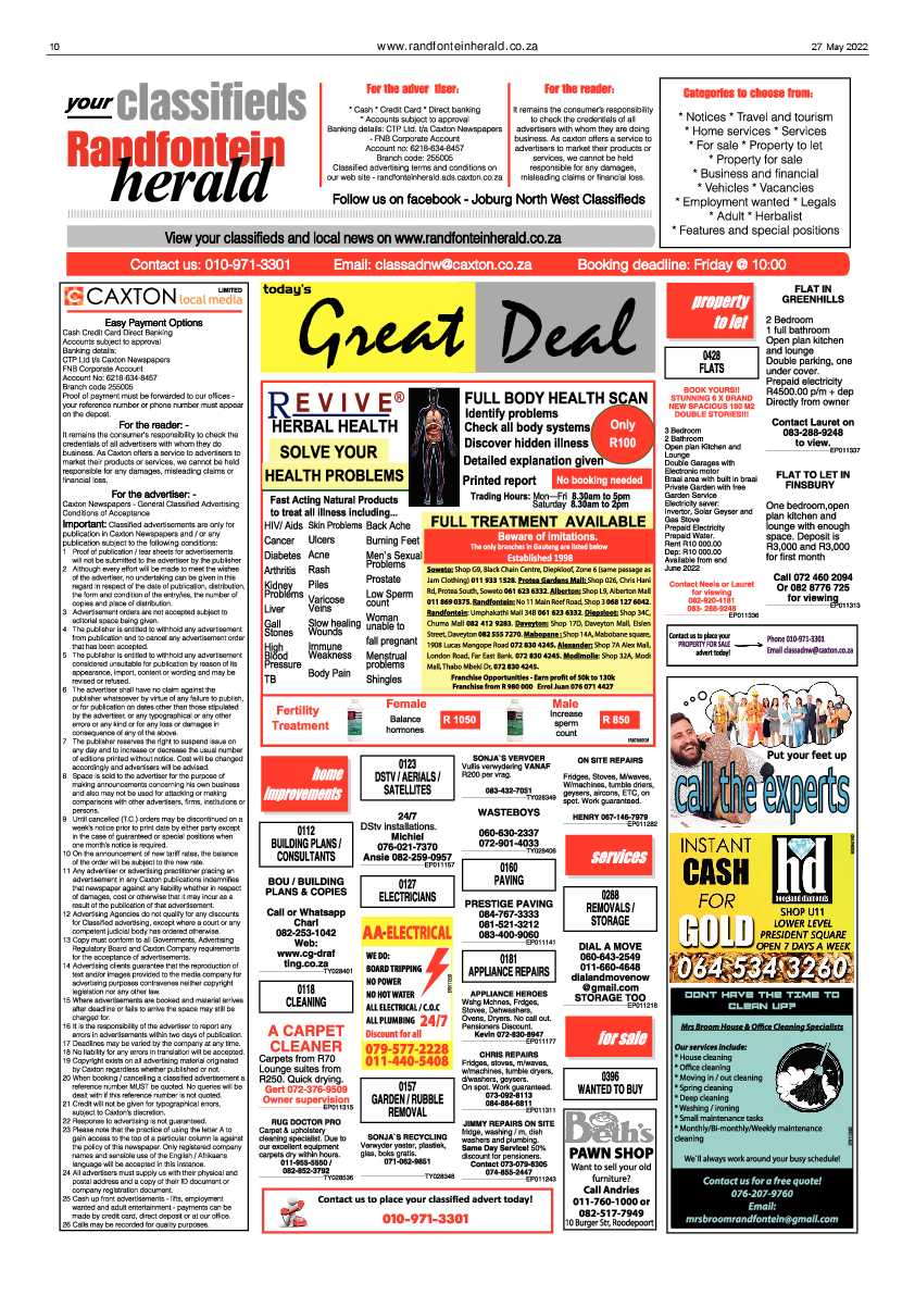 Randfontein Herald 27 May 2022 page 10