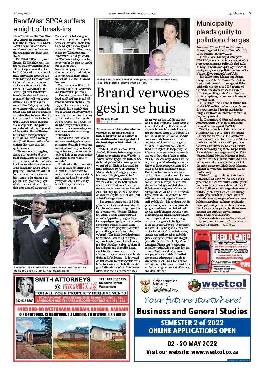 Randfontein Herald 27 May 2022 page 3