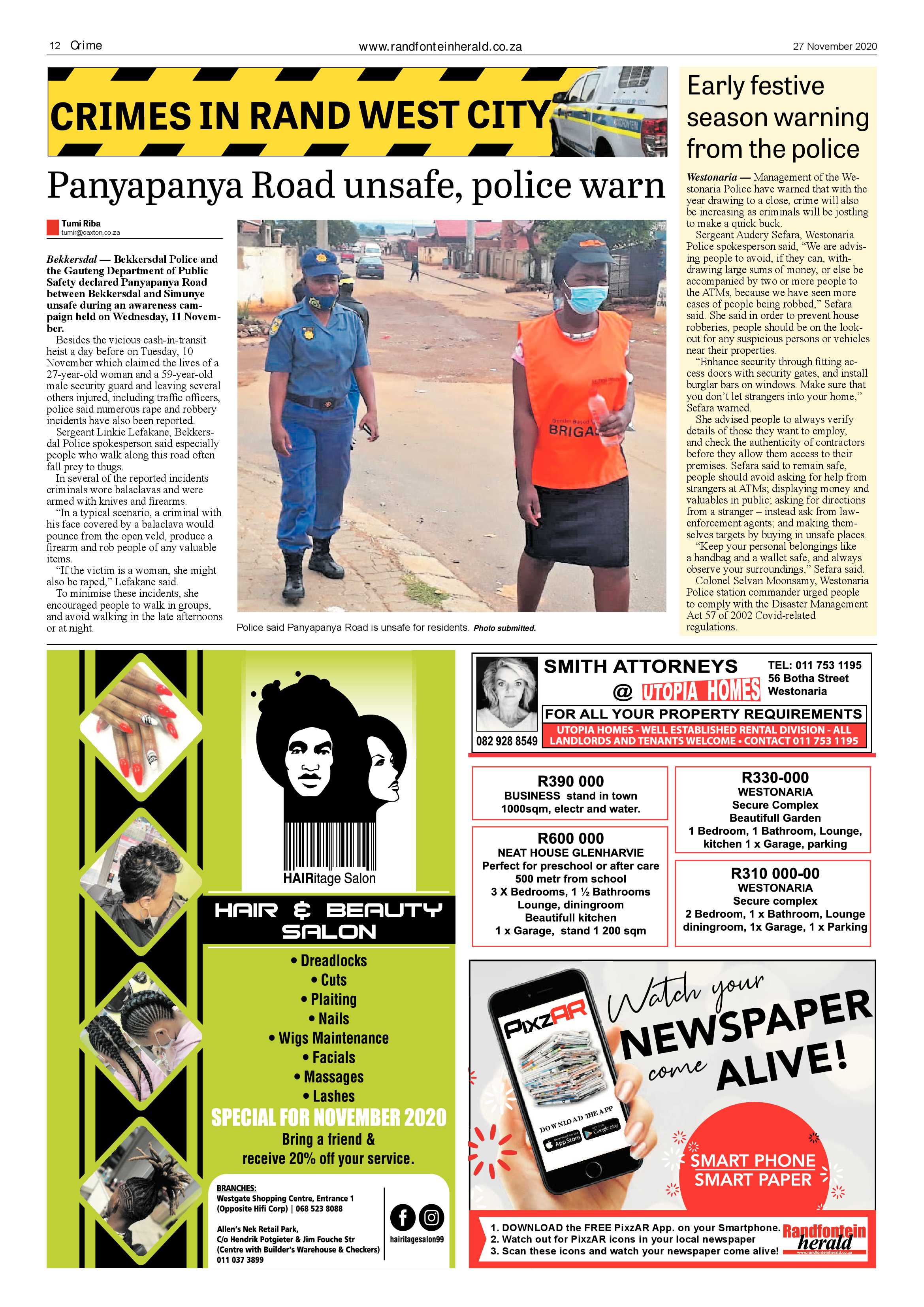 Randfontein Herald 27 November 2020 page 12
