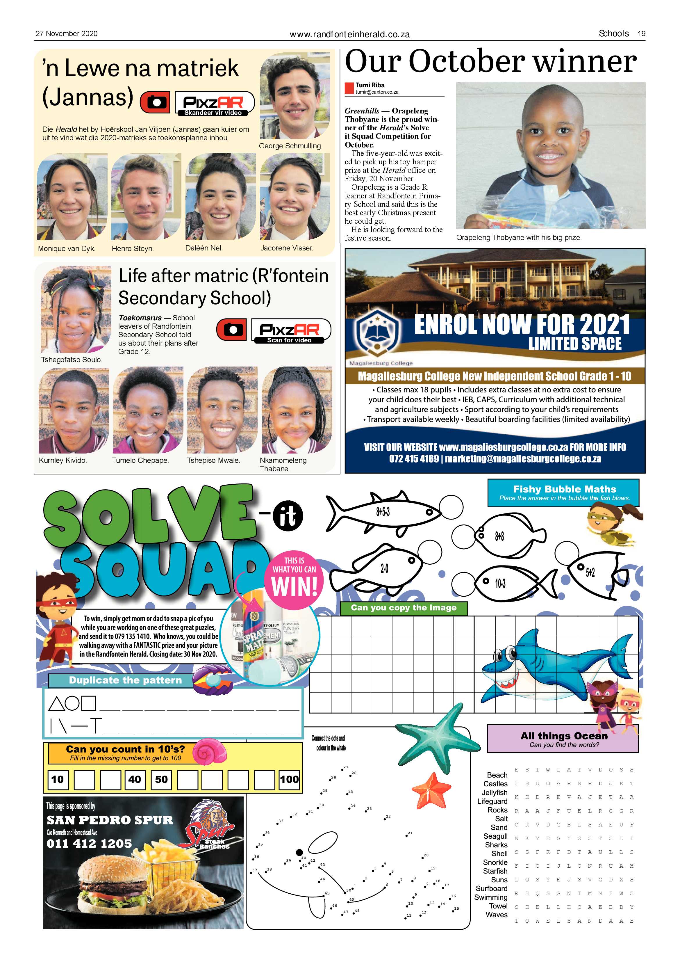 Randfontein Herald 27 November 2020 page 19