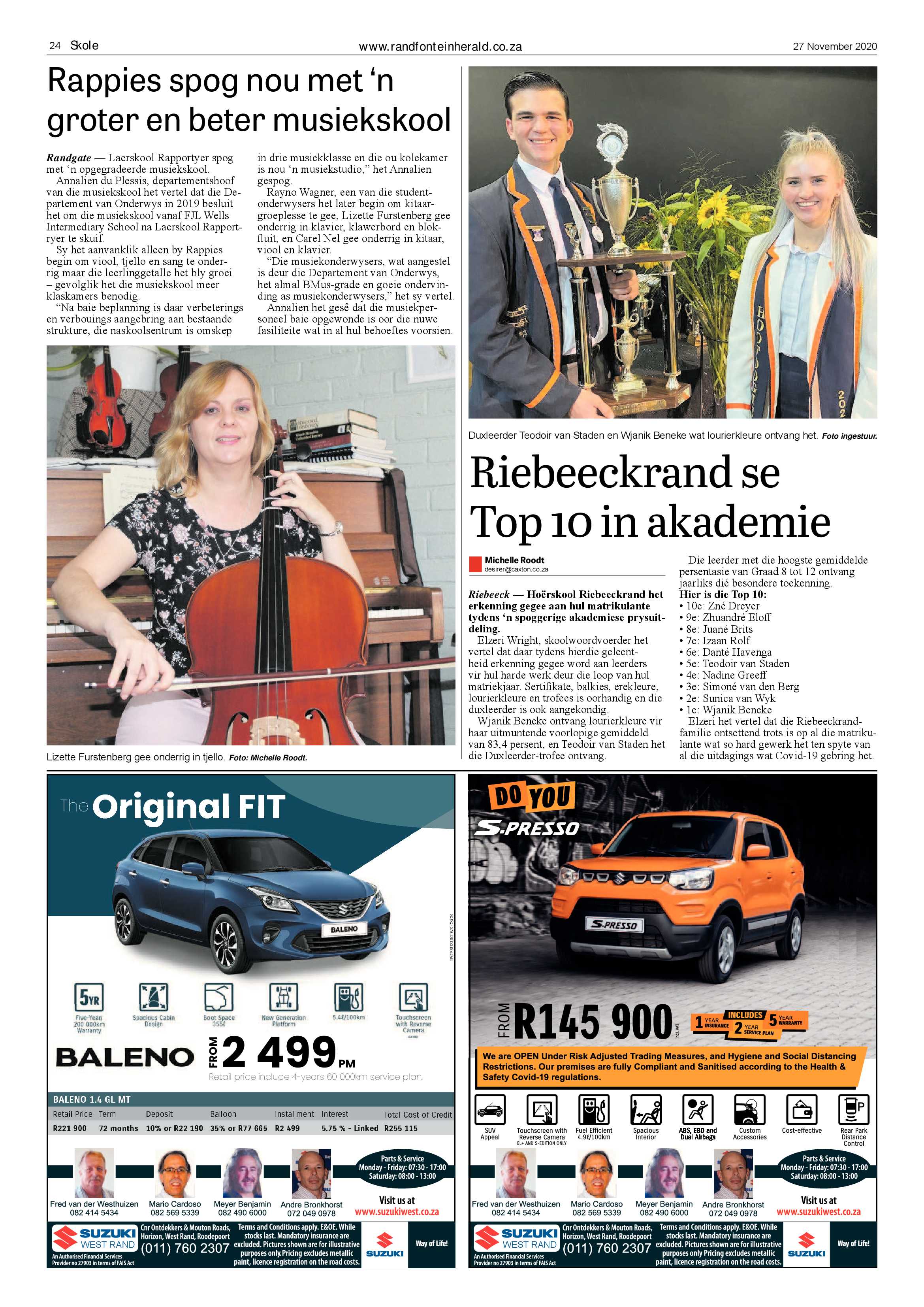 Randfontein Herald 27 November 2020 page 24