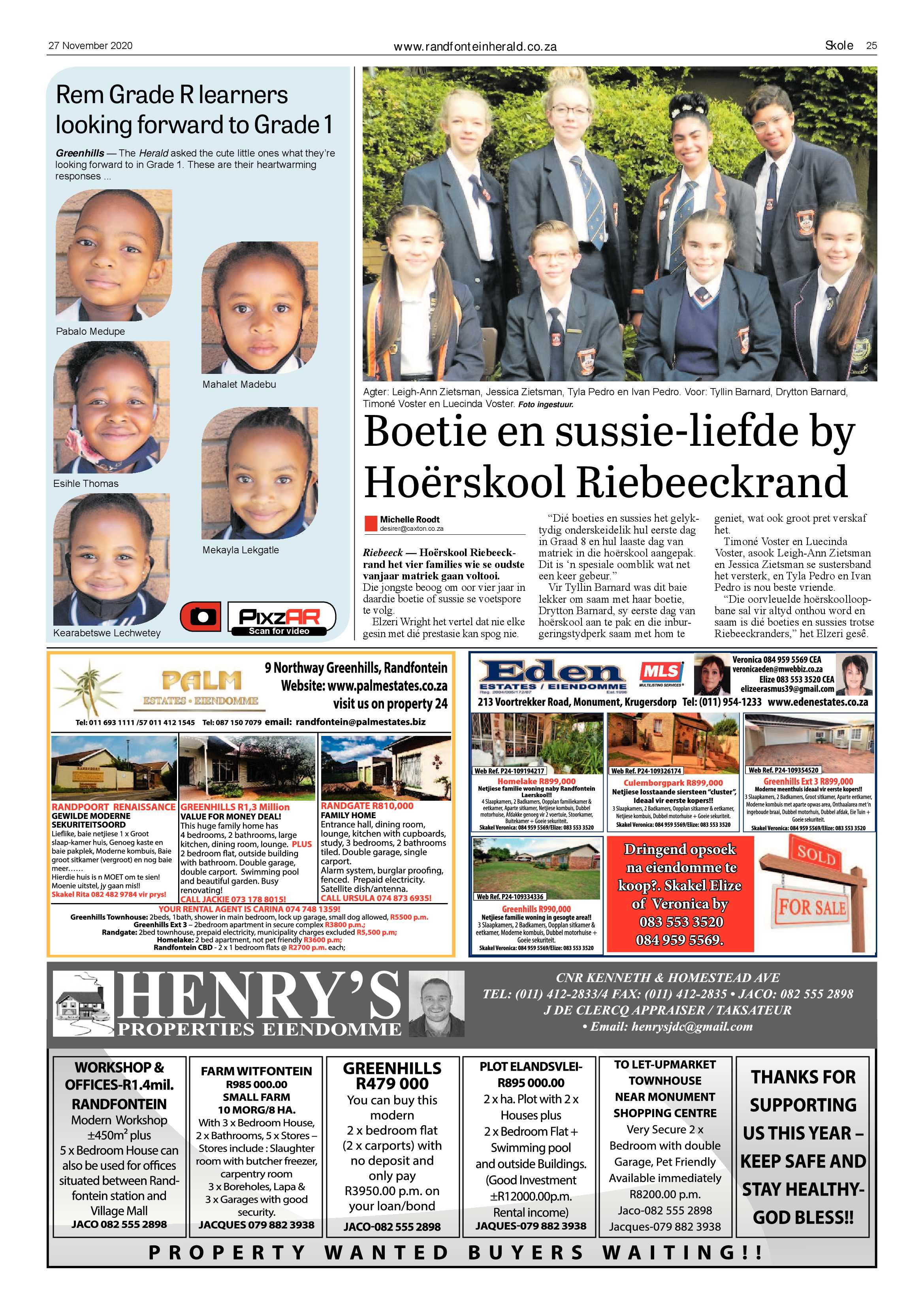 Randfontein Herald 27 November 2020 page 25