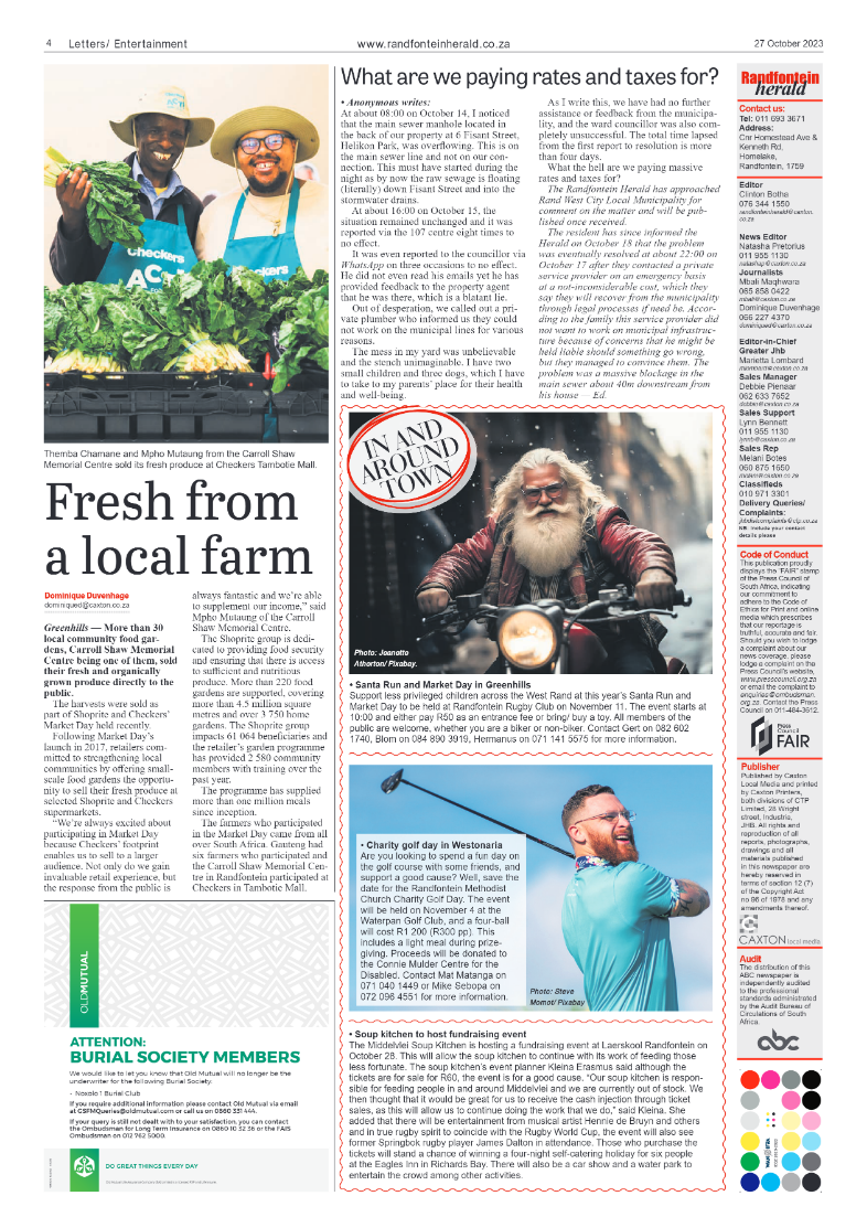 Randfontein Herald 27 October 2023 page 4