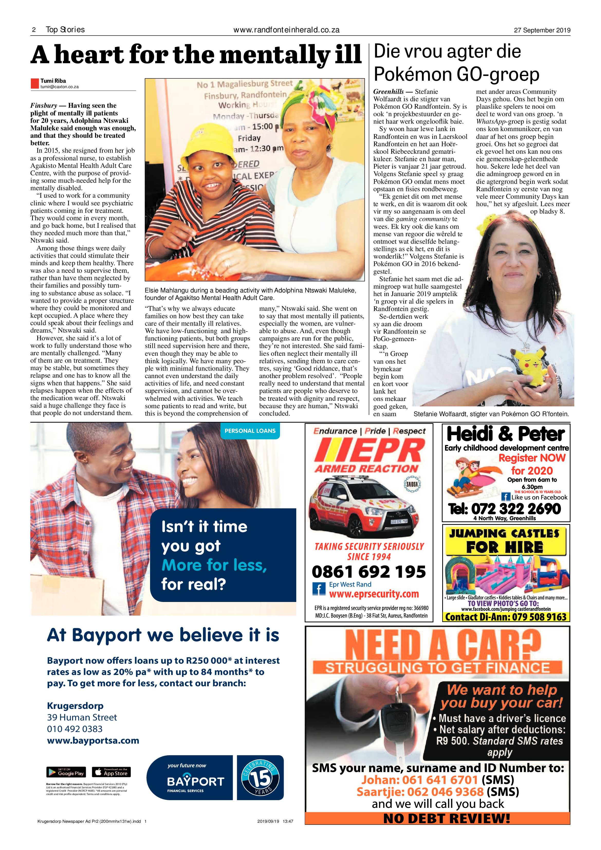 Randfontein Herald 27 September 2019 page 2