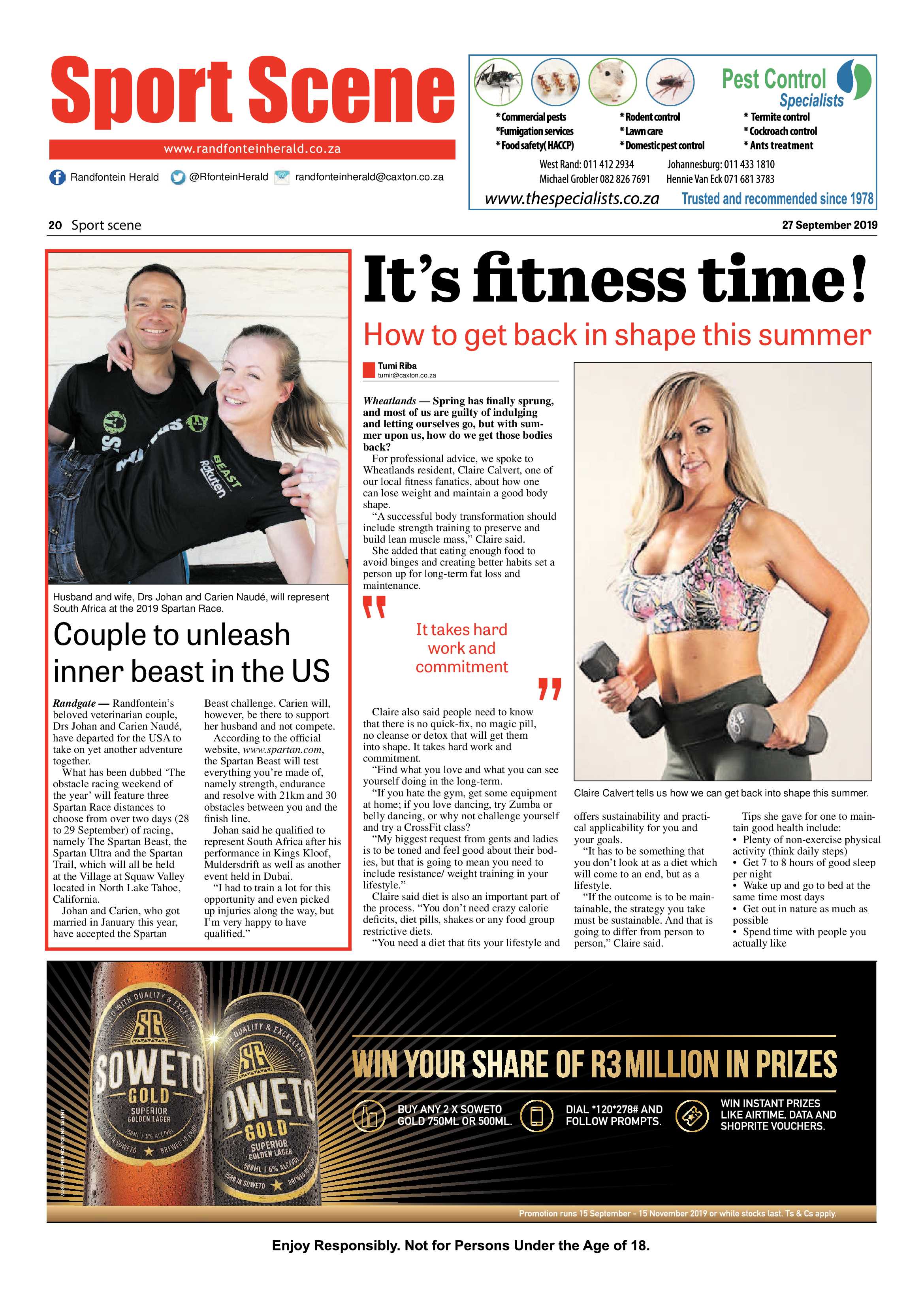Randfontein Herald 27 September 2019 page 20