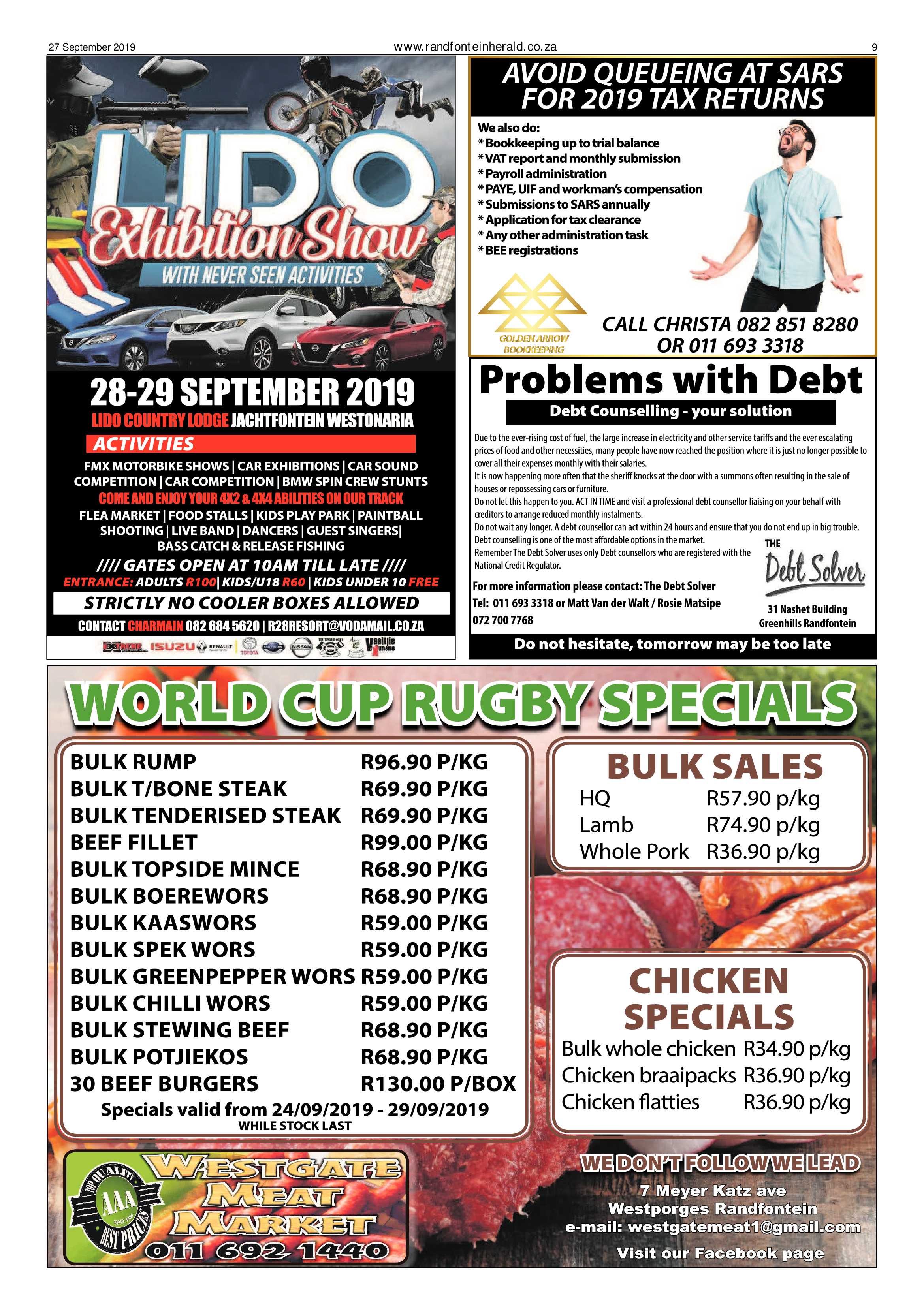 Randfontein Herald 27 September 2019 page 9