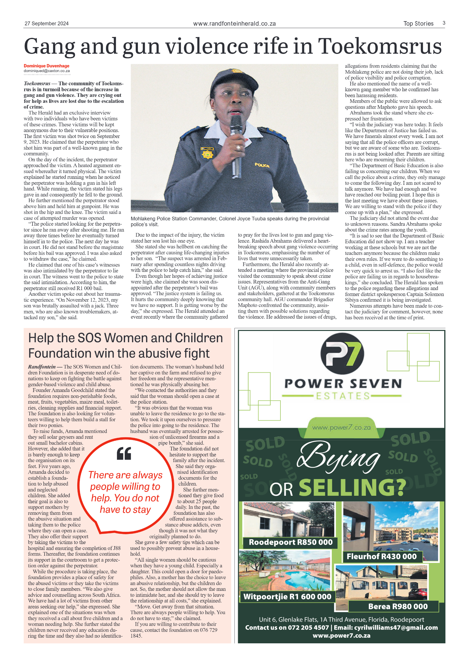 Randfontein Herald 27 September 2024 page 3