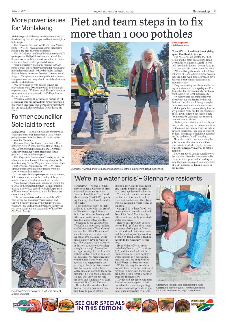 Randfontein Herald 28 April 2023 page 3