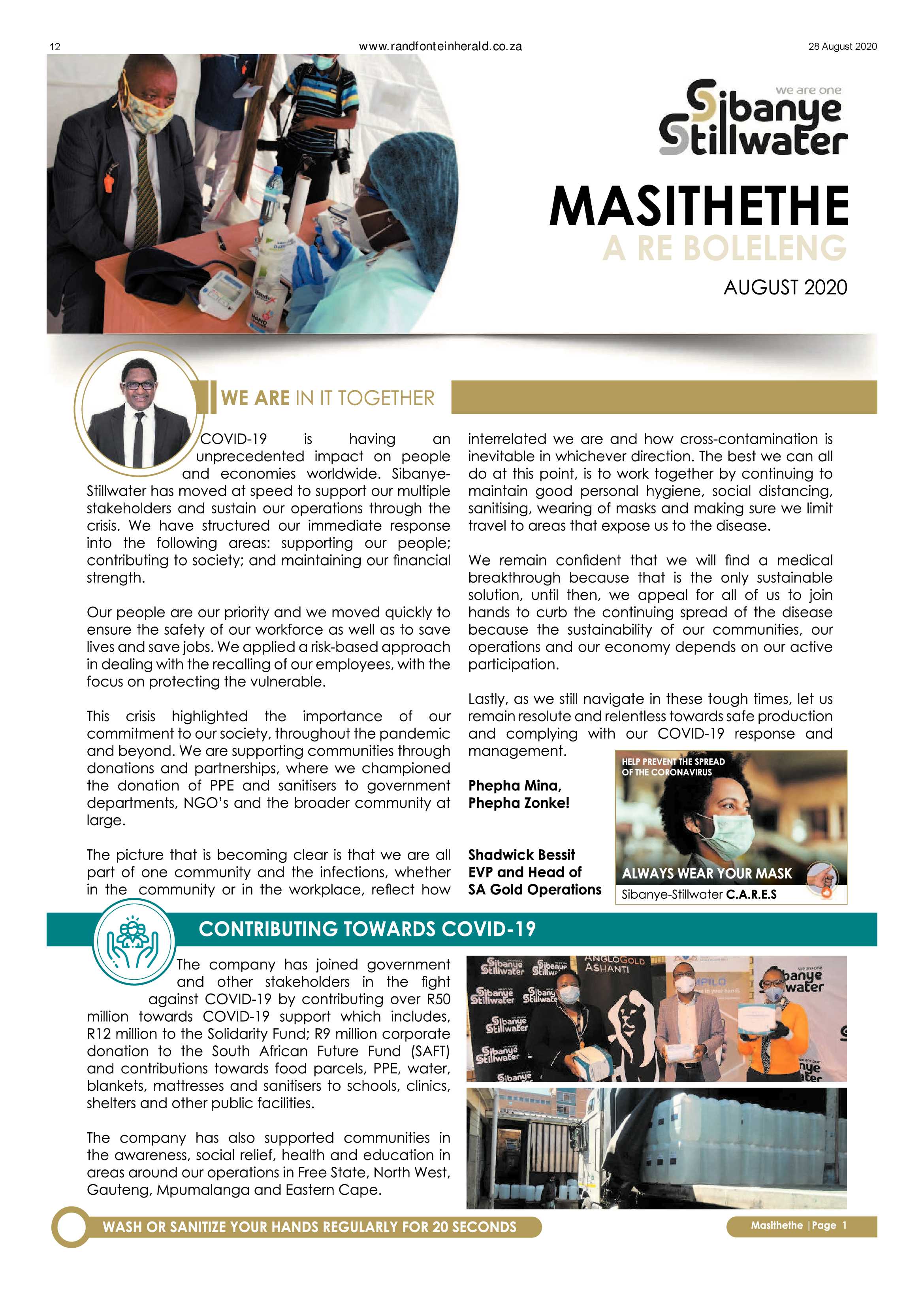 Randfontein Herald 28 August 2020 page 12