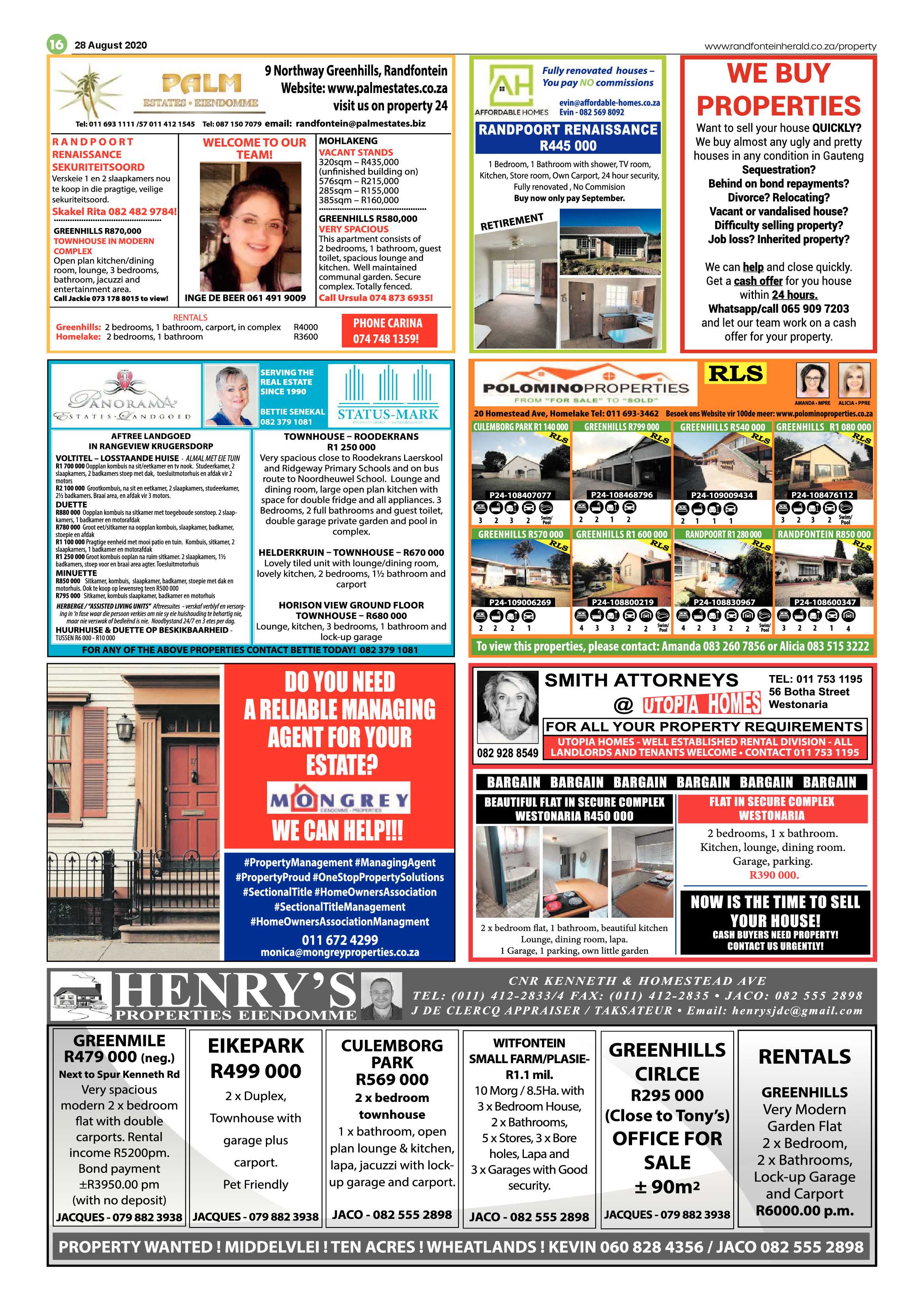 Randfontein Herald 28 August 2020 page 16