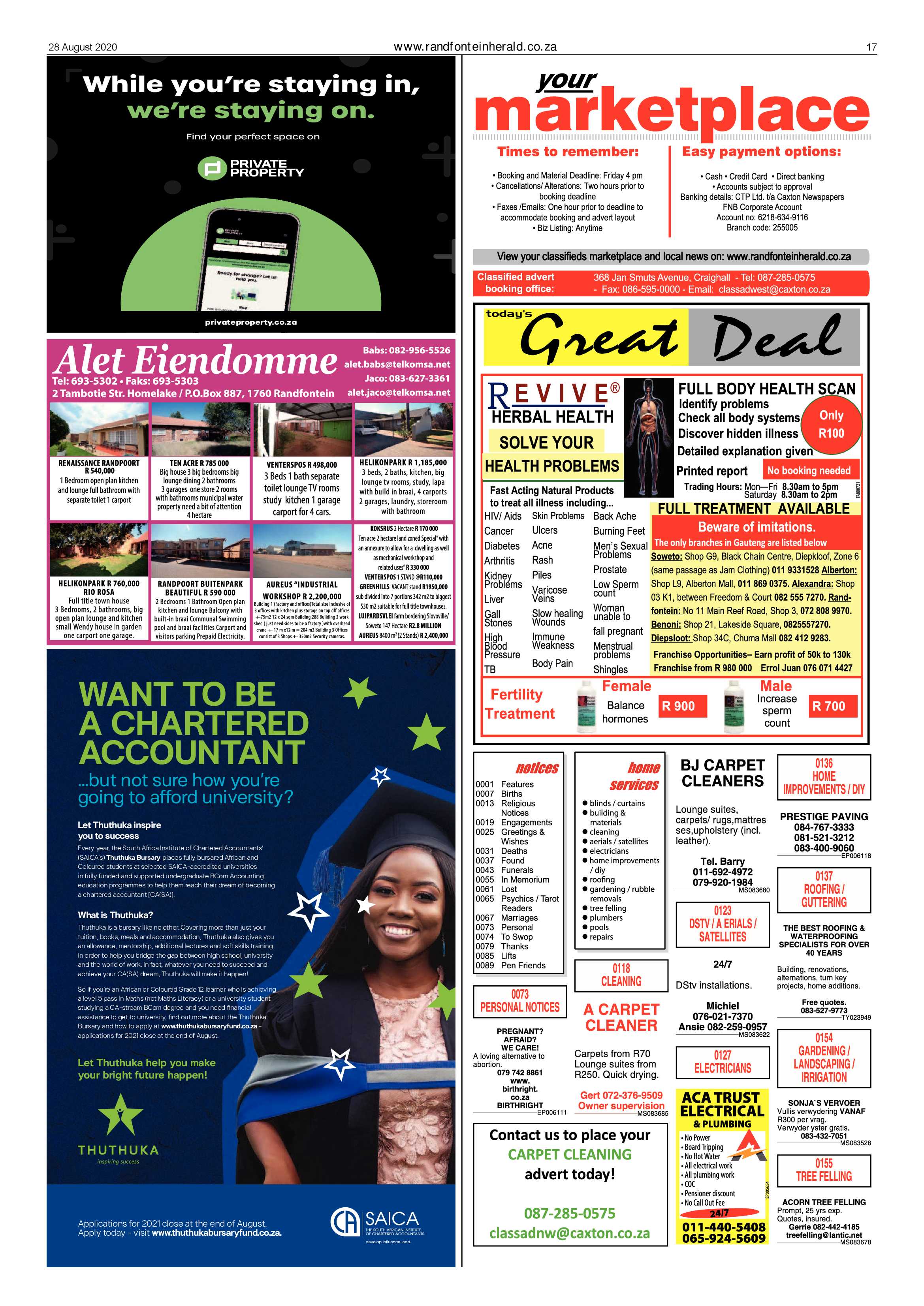 Randfontein Herald 28 August 2020 page 17