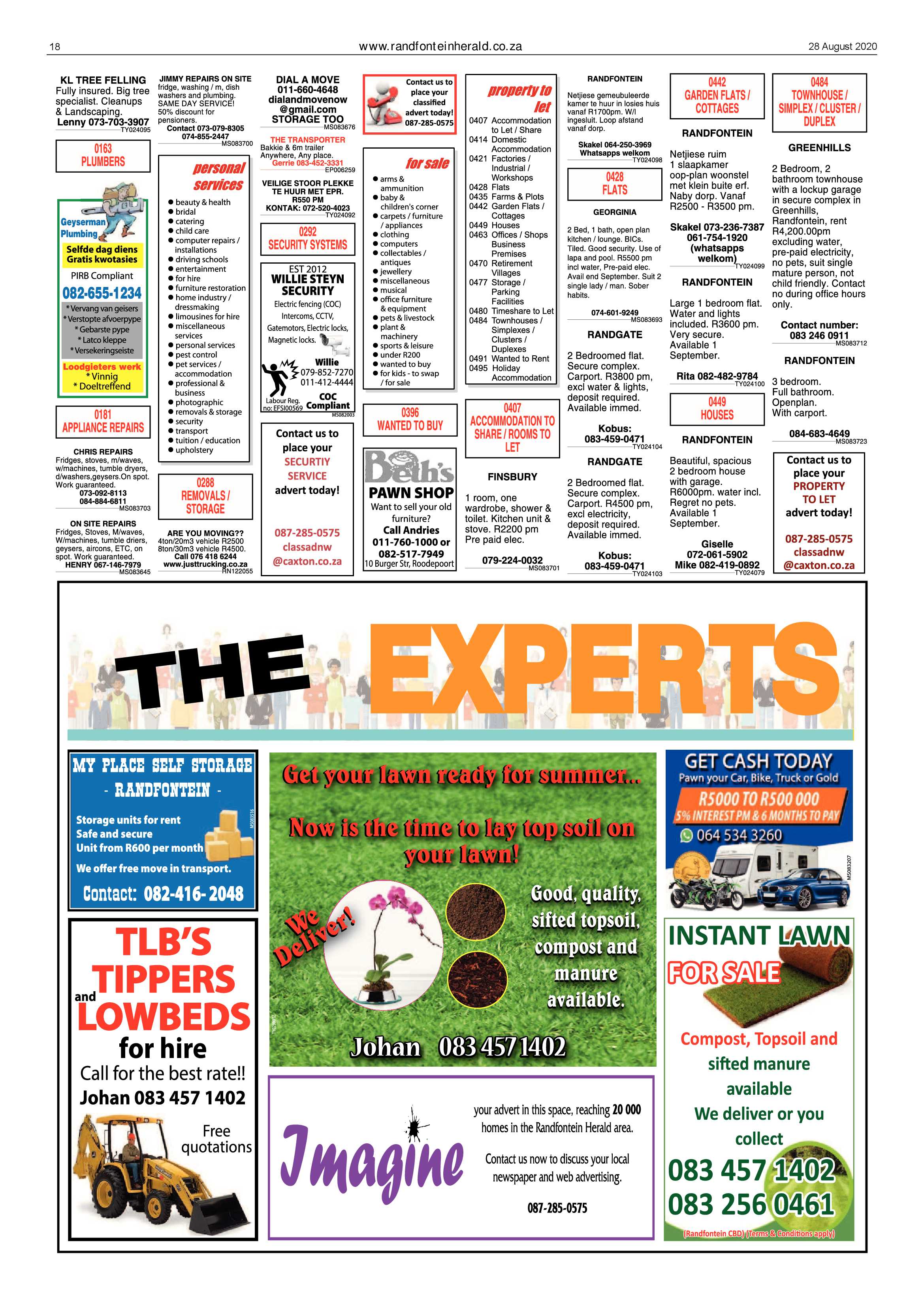 Randfontein Herald 28 August 2020 page 18