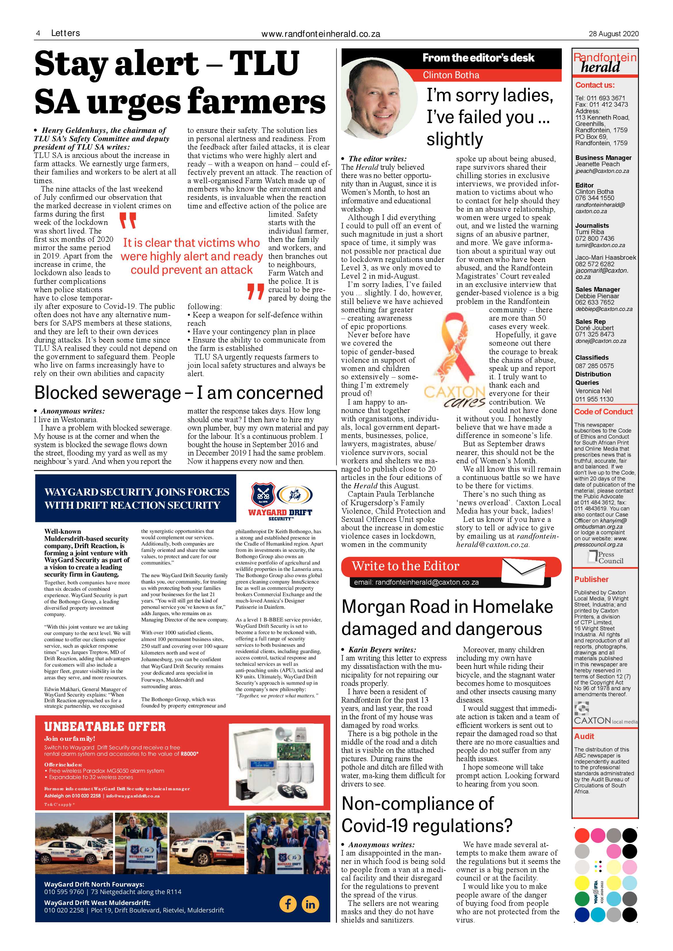 Randfontein Herald 28 August 2020 page 4