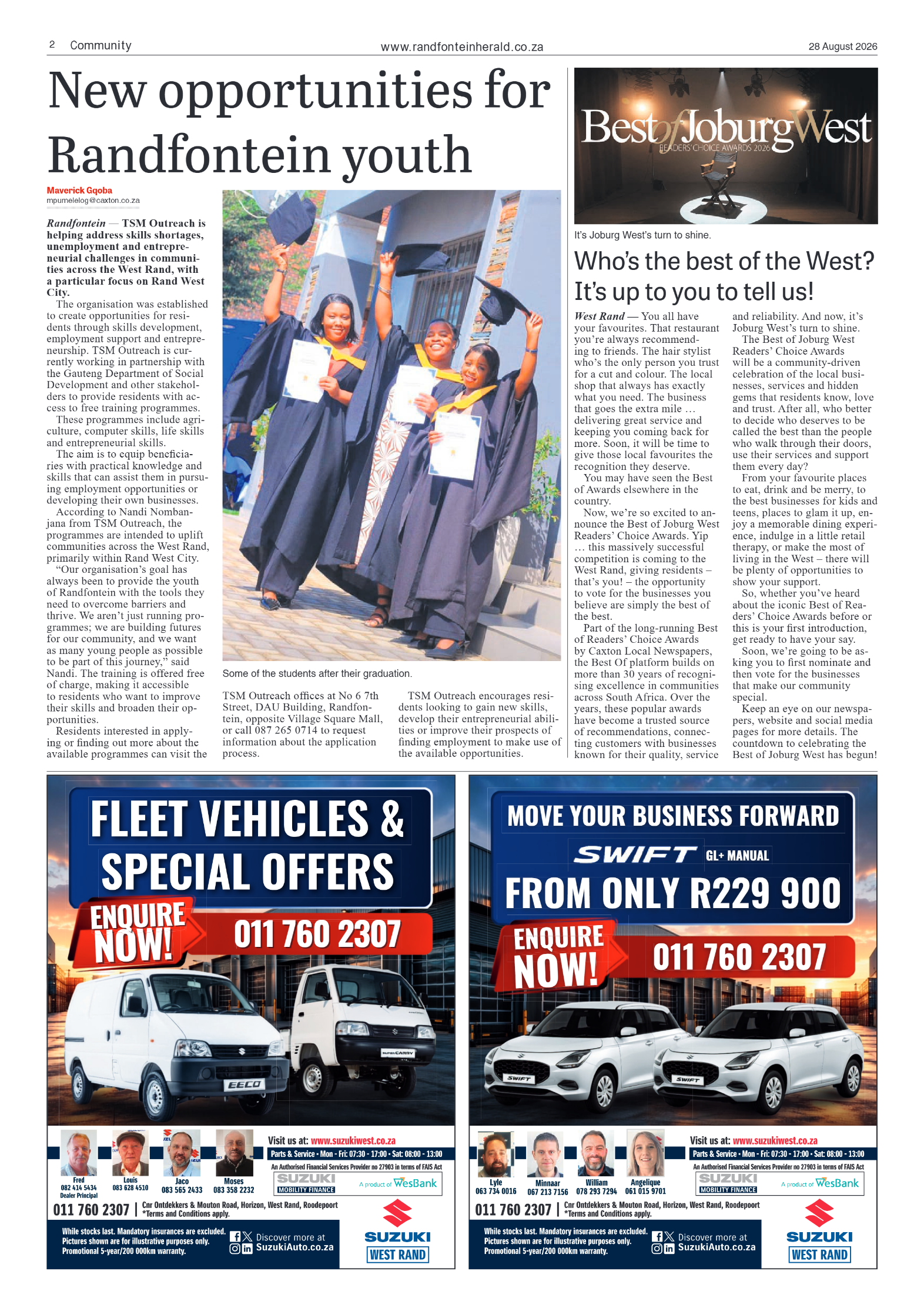 Randfontein Herald 28 August 2026 page 2