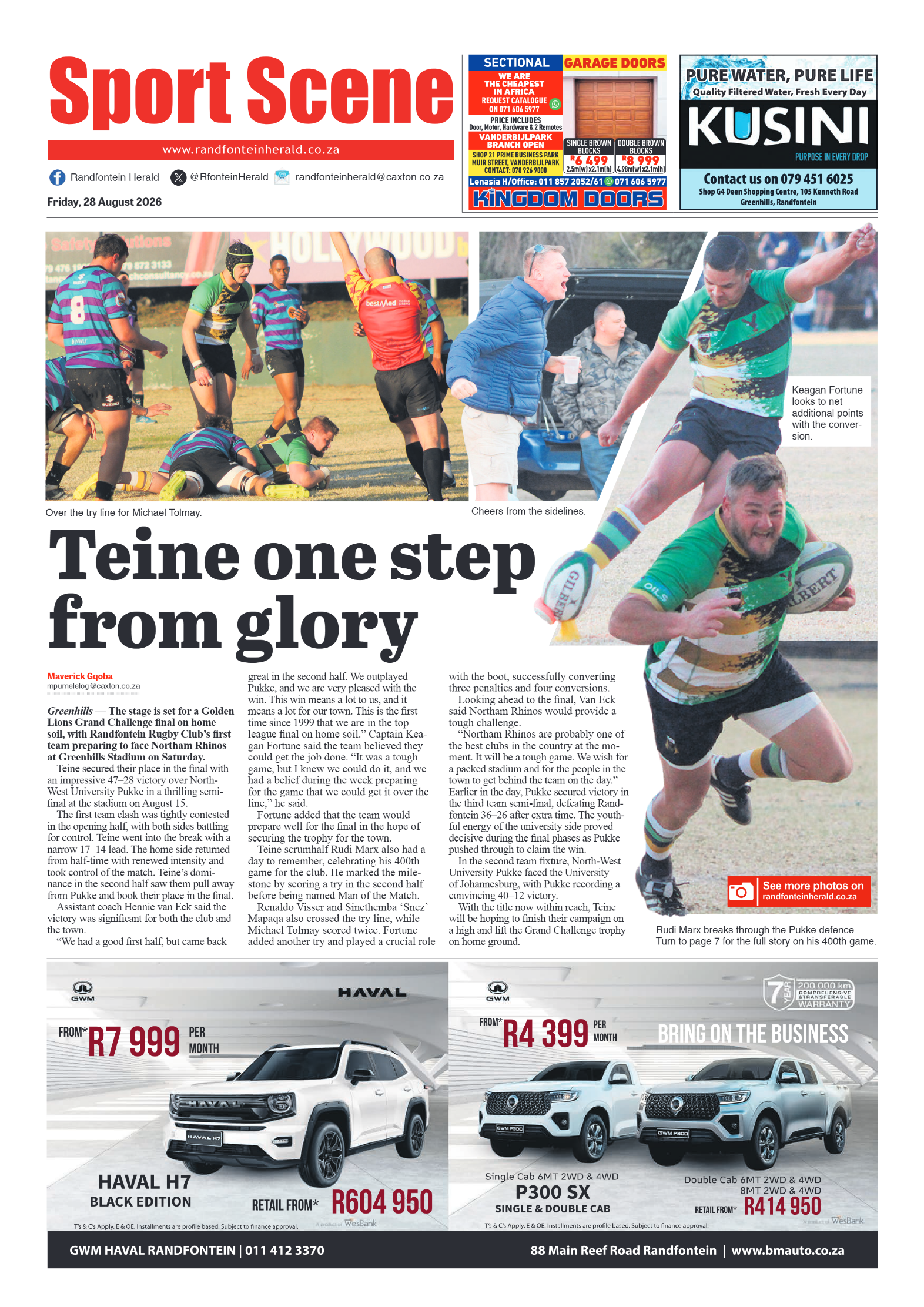 Randfontein Herald 28 August 2026 page 8