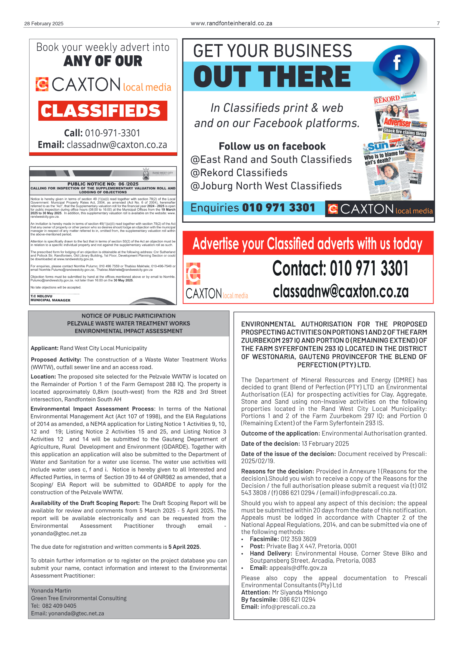 Randfontein Herald 28 February 2025 page 7