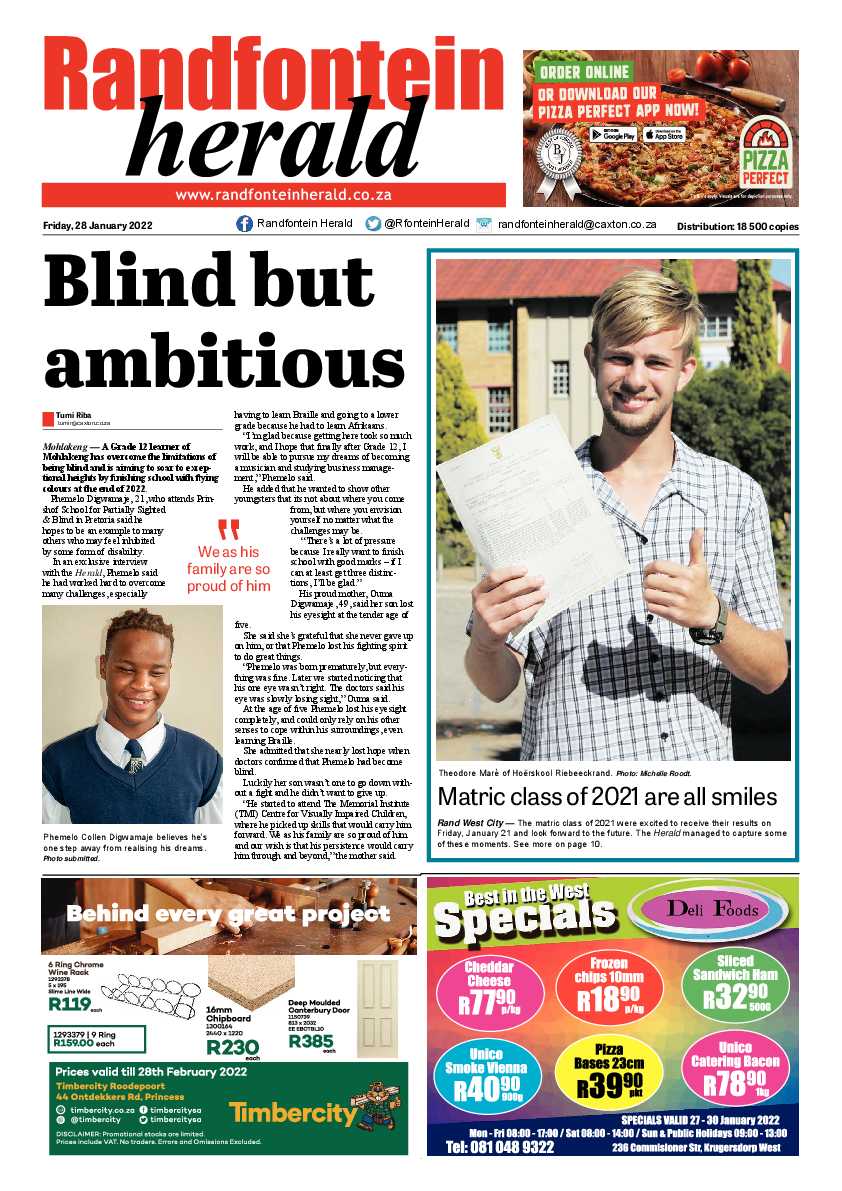 Randfontein Herald 28 January 2022 page 1