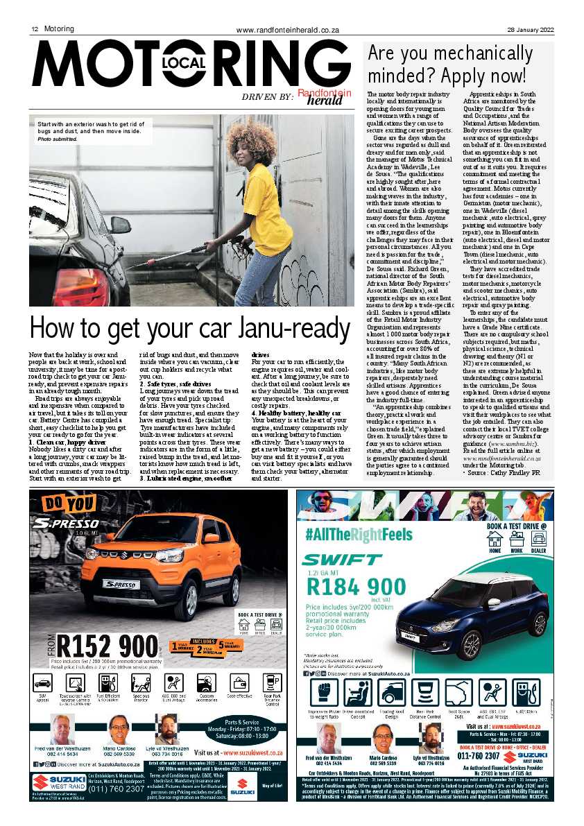 Randfontein Herald 28 January 2022 page 12