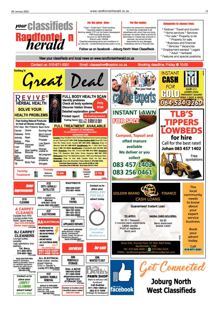 Randfontein Herald 28 January 2022 page 13
