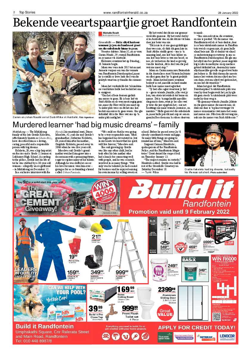 Randfontein Herald 28 January 2022 page 2