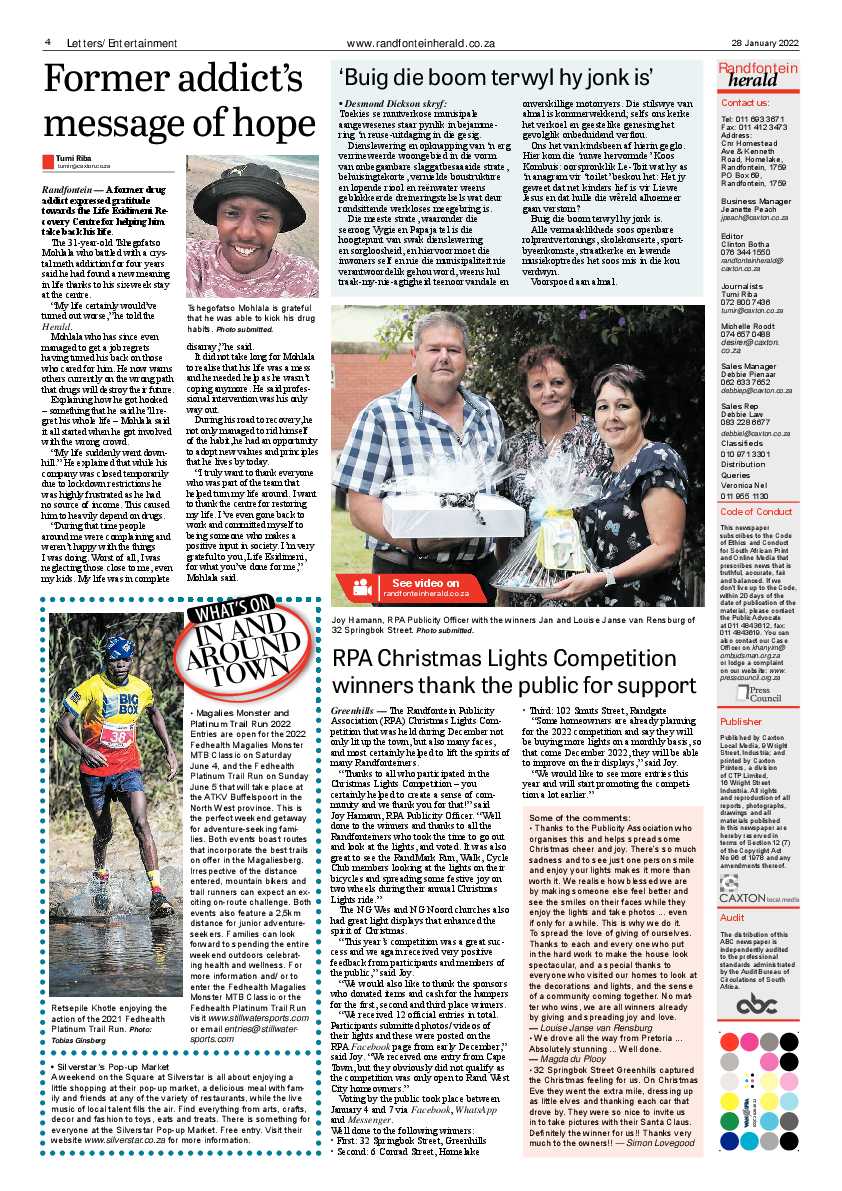 Randfontein Herald 28 January 2022 page 4