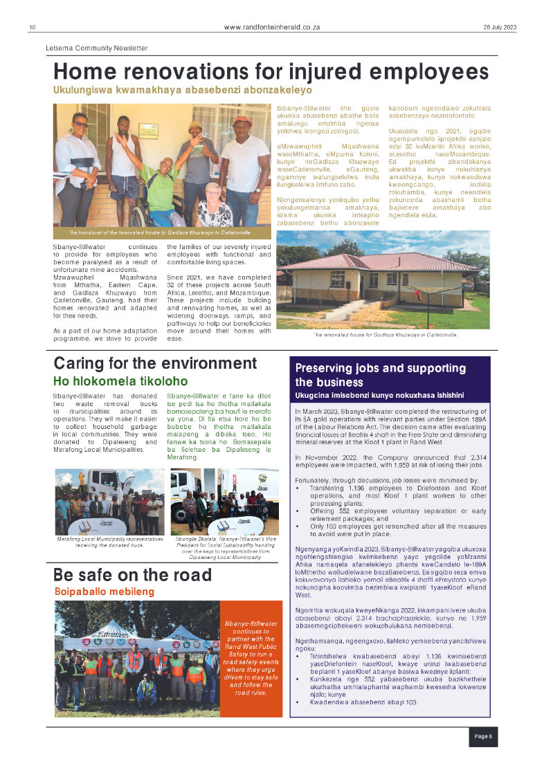Randfontein Herald 28 July 2023 page 10