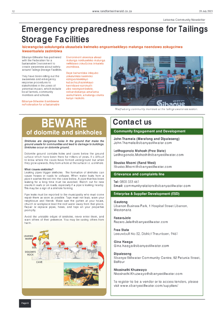 Randfontein Herald 28 July 2023 page 12