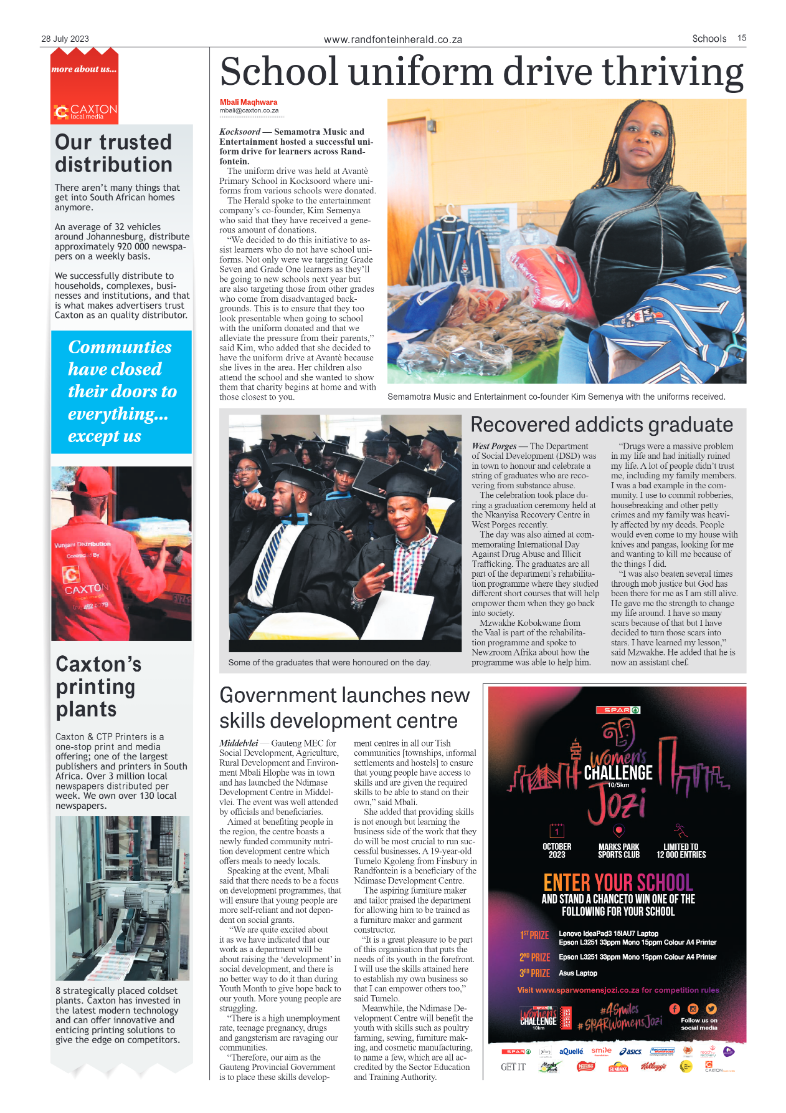 Randfontein Herald 28 July 2023 page 15