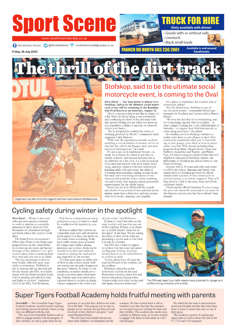 Randfontein Herald 28 July 2023 page 16