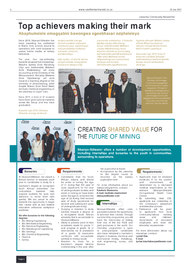 Randfontein Herald 28 July 2023 page 8