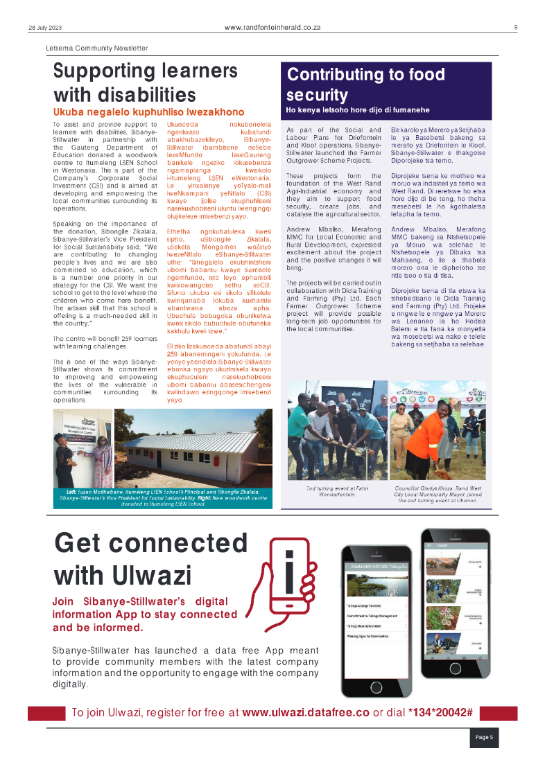 Randfontein Herald 28 July 2023 page 9