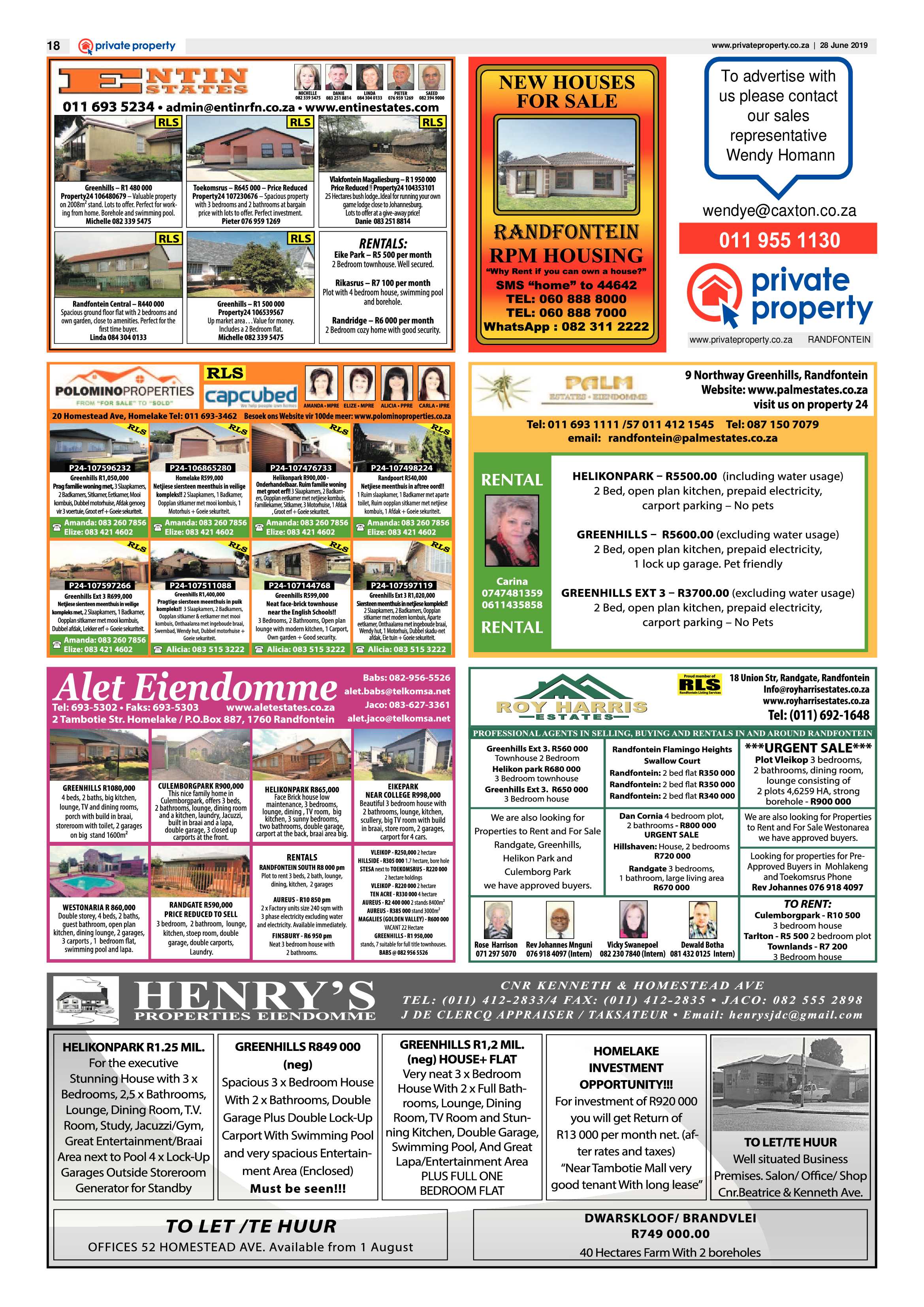 Randfontein Herald 28 June 2019 page 18