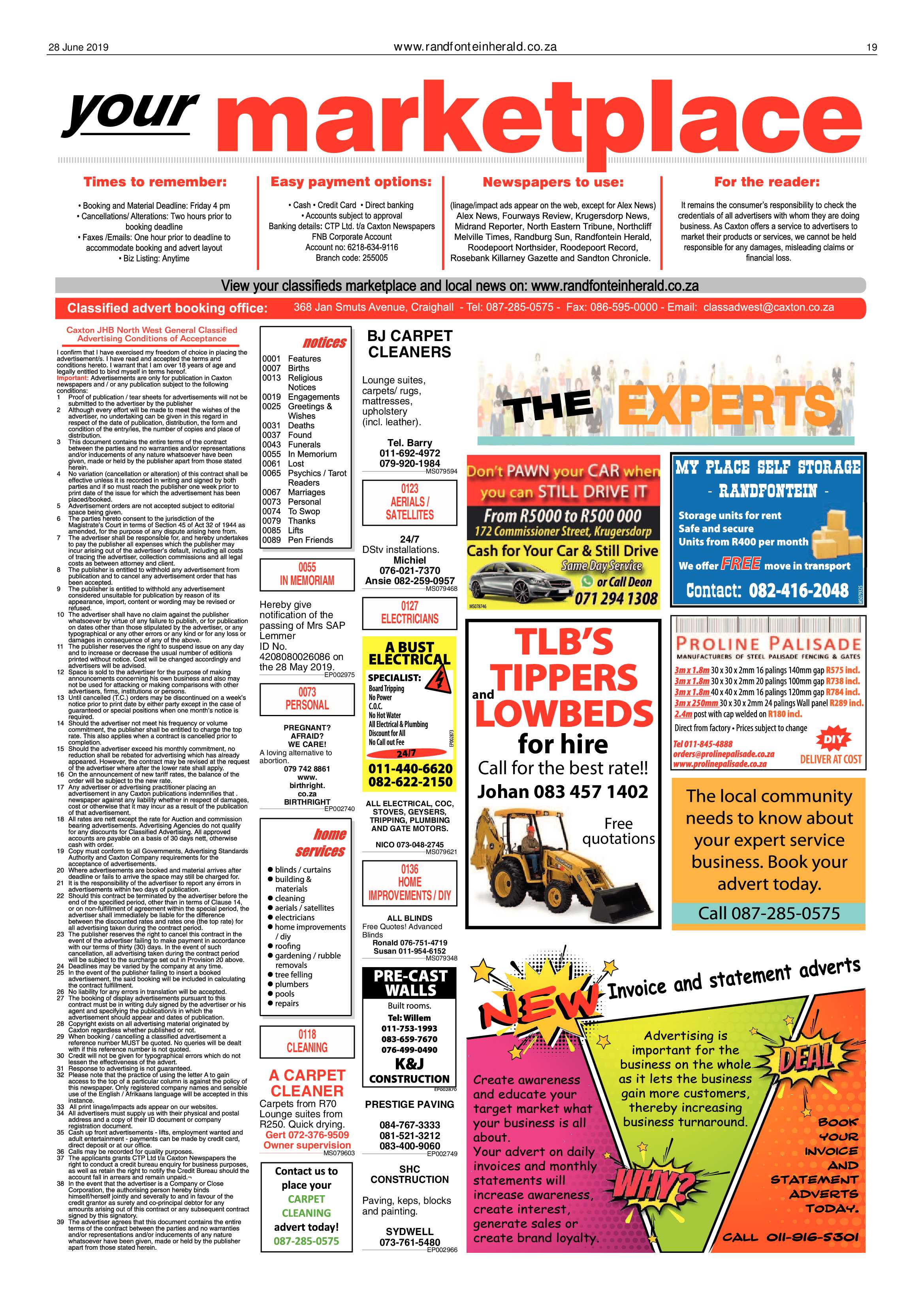 Randfontein Herald 28 June 2019 page 19
