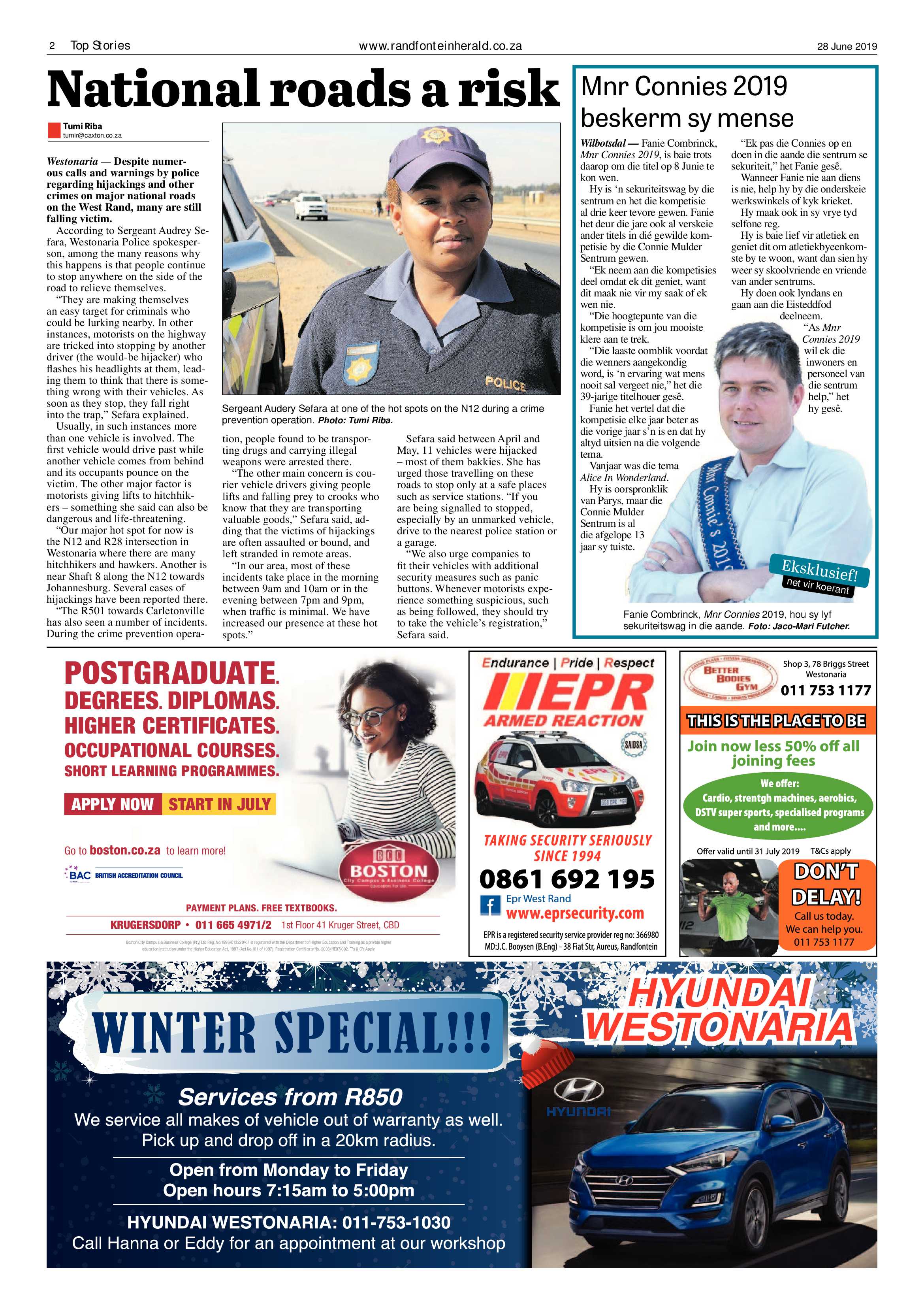 Randfontein Herald 28 June 2019 page 2