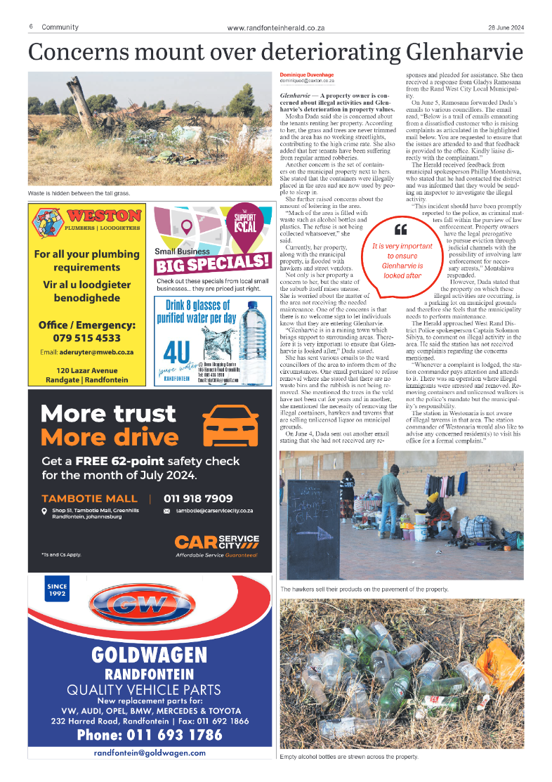 Randfontein Herald 28 June 2024 page 6
