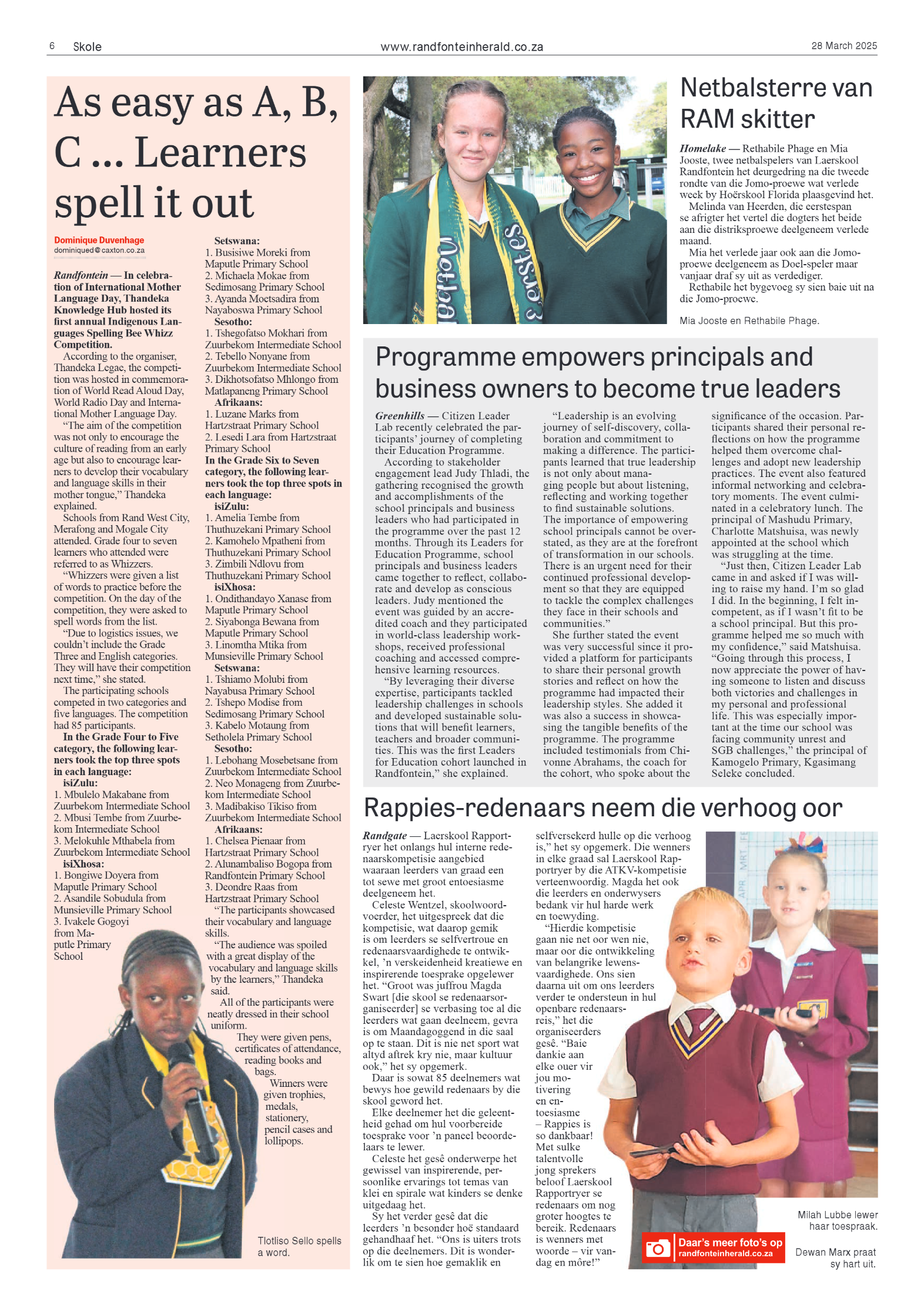 Randfontein Herald 28 March 2025 page 6