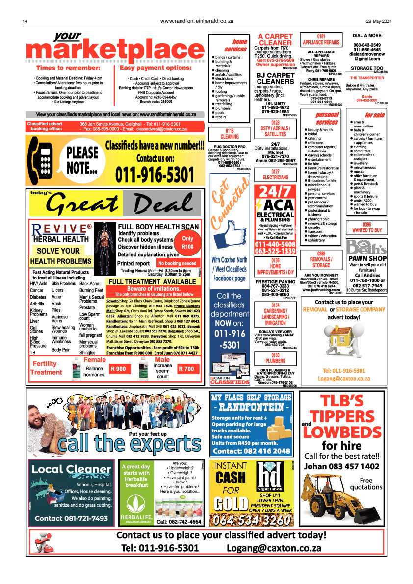 Randfontein Herald 28 May 2021 page 14
