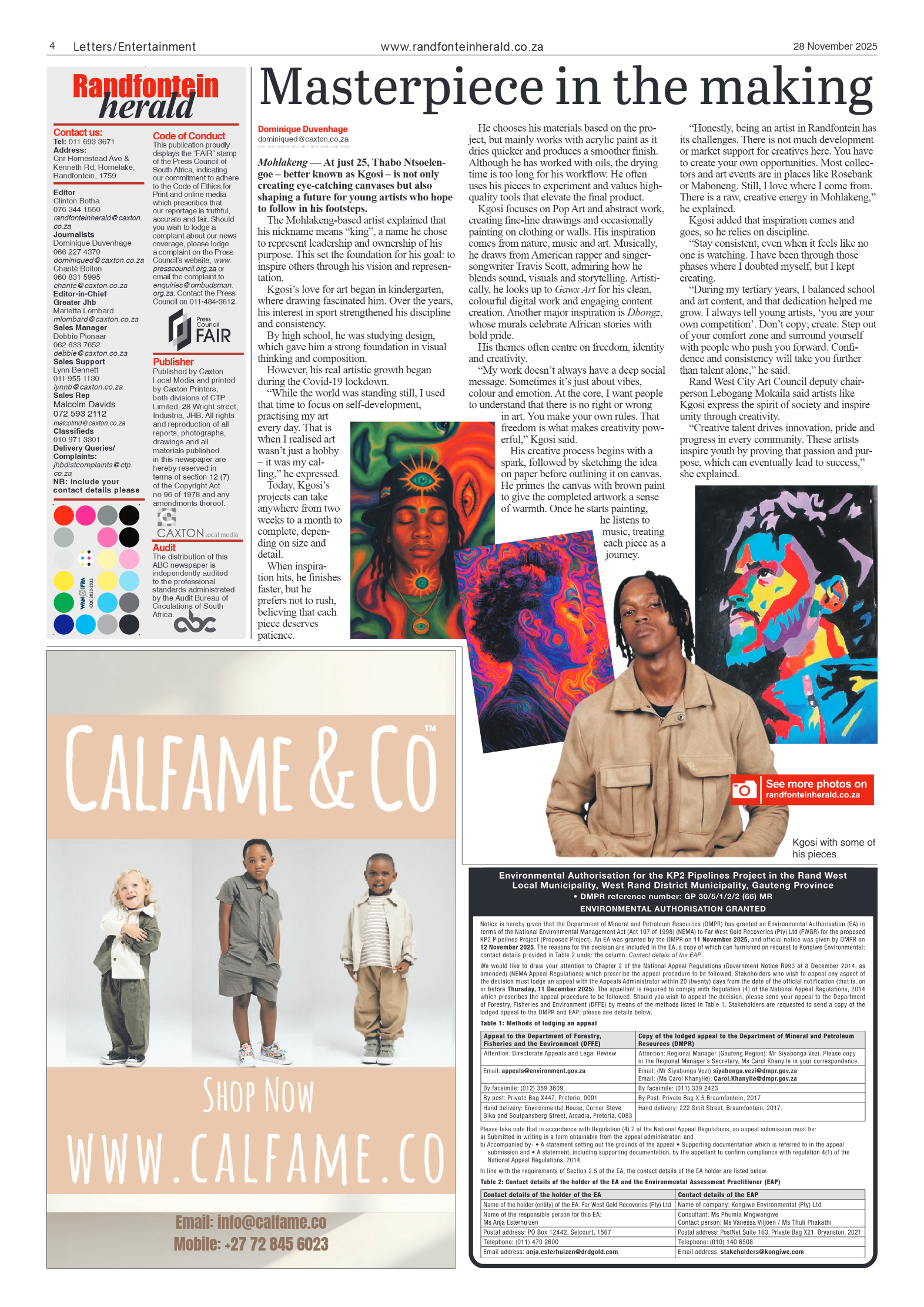 Randfontein Herald 28 November 2025 page 6