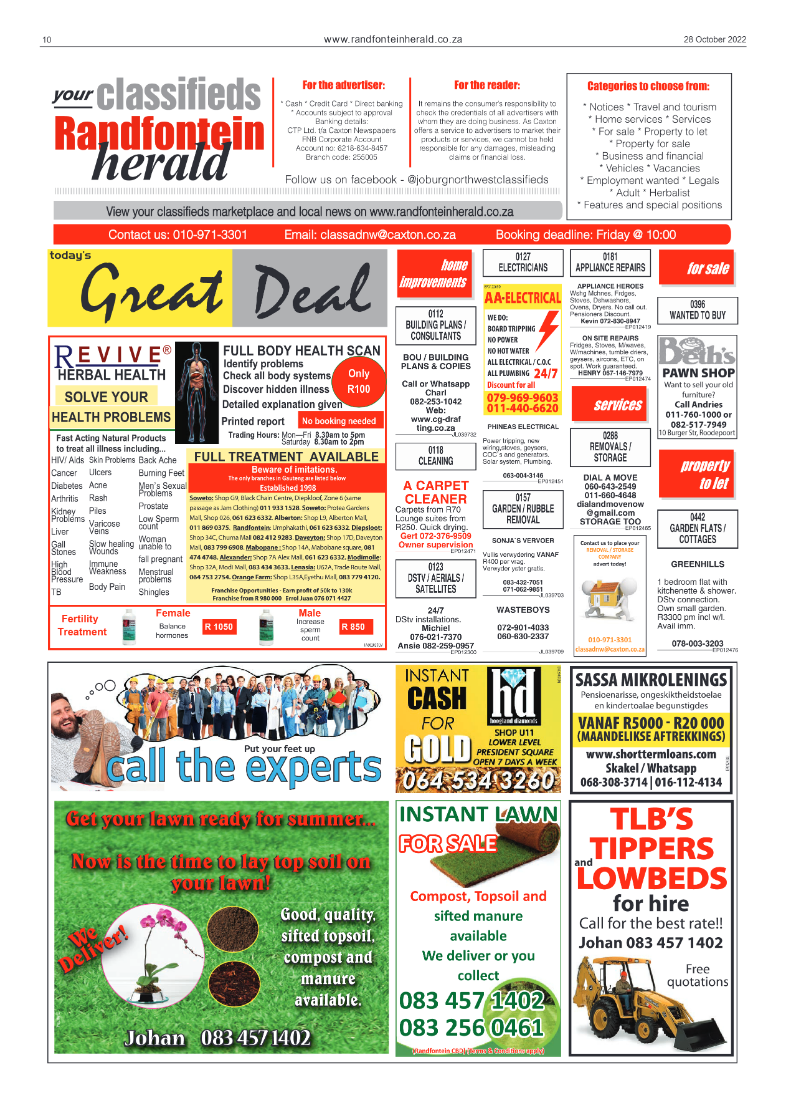 Randfontein Herald 28 October 2022 page 10
