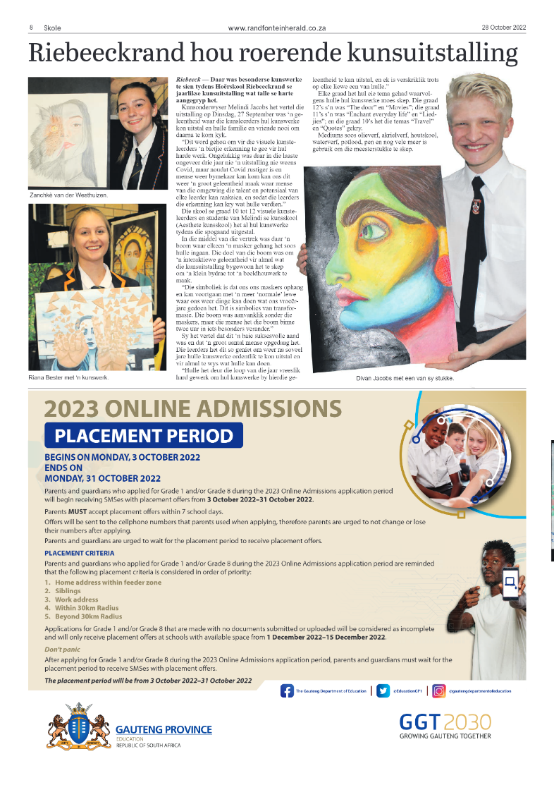 Randfontein Herald 28 October 2022 page 8