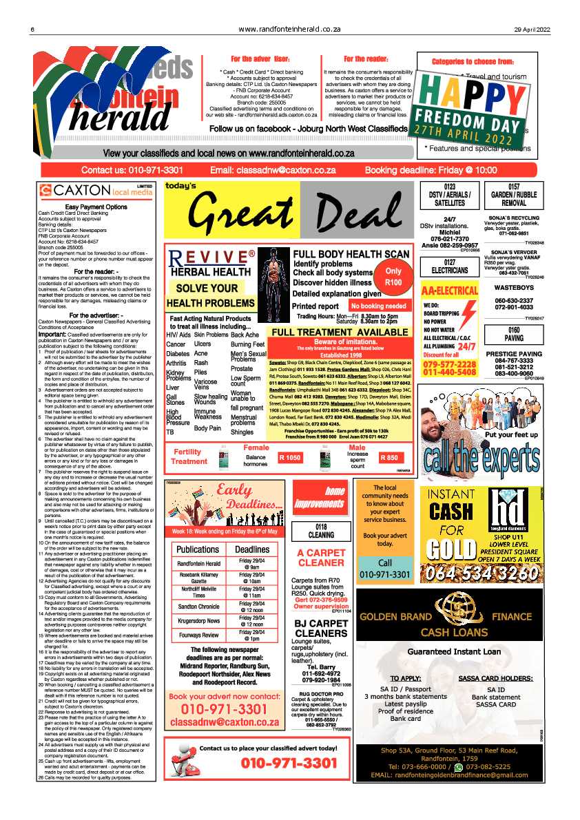 Randfontein Herald 29 April 2022 page 6
