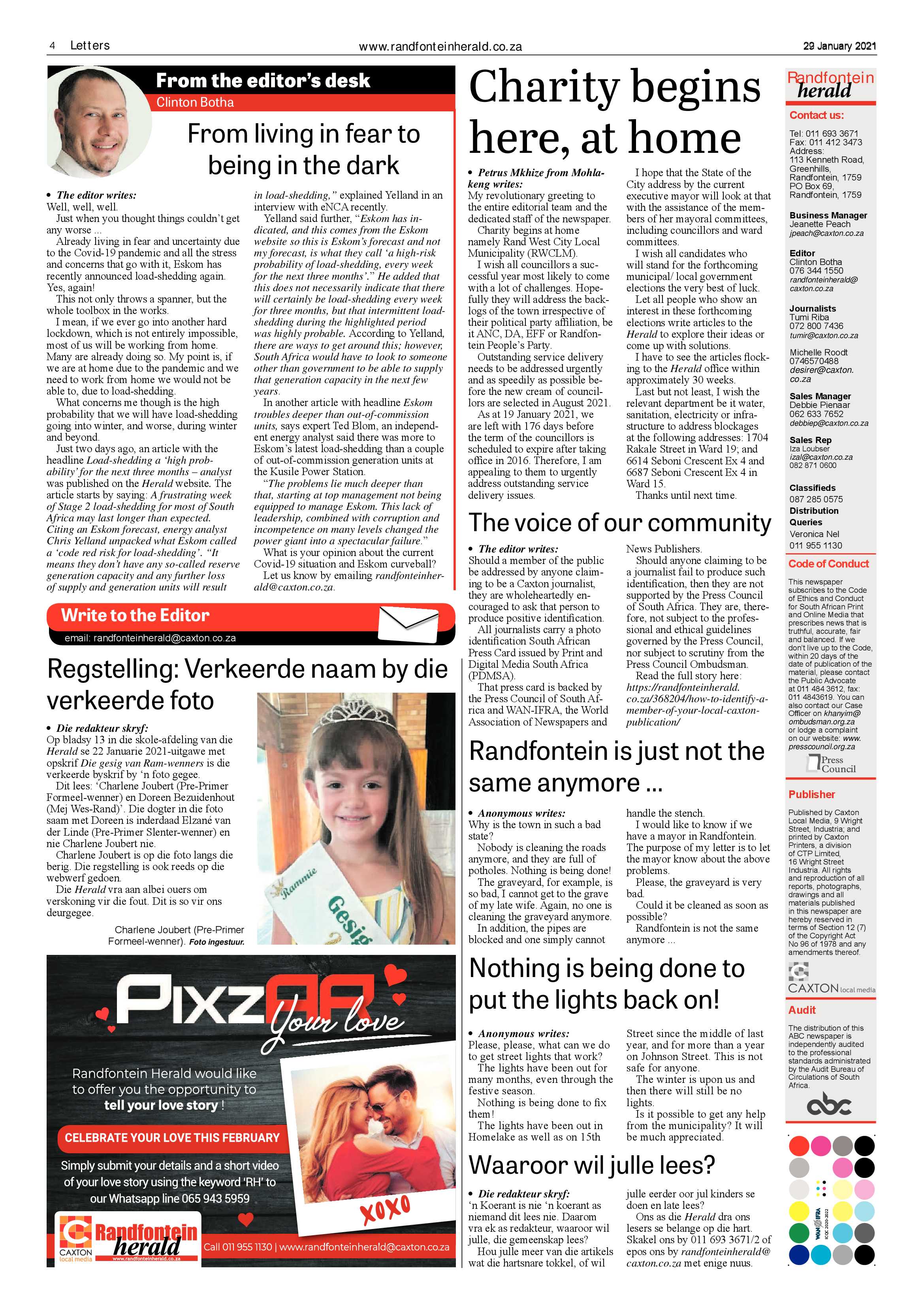 Randfontein Herald 29 January 2021 page 4