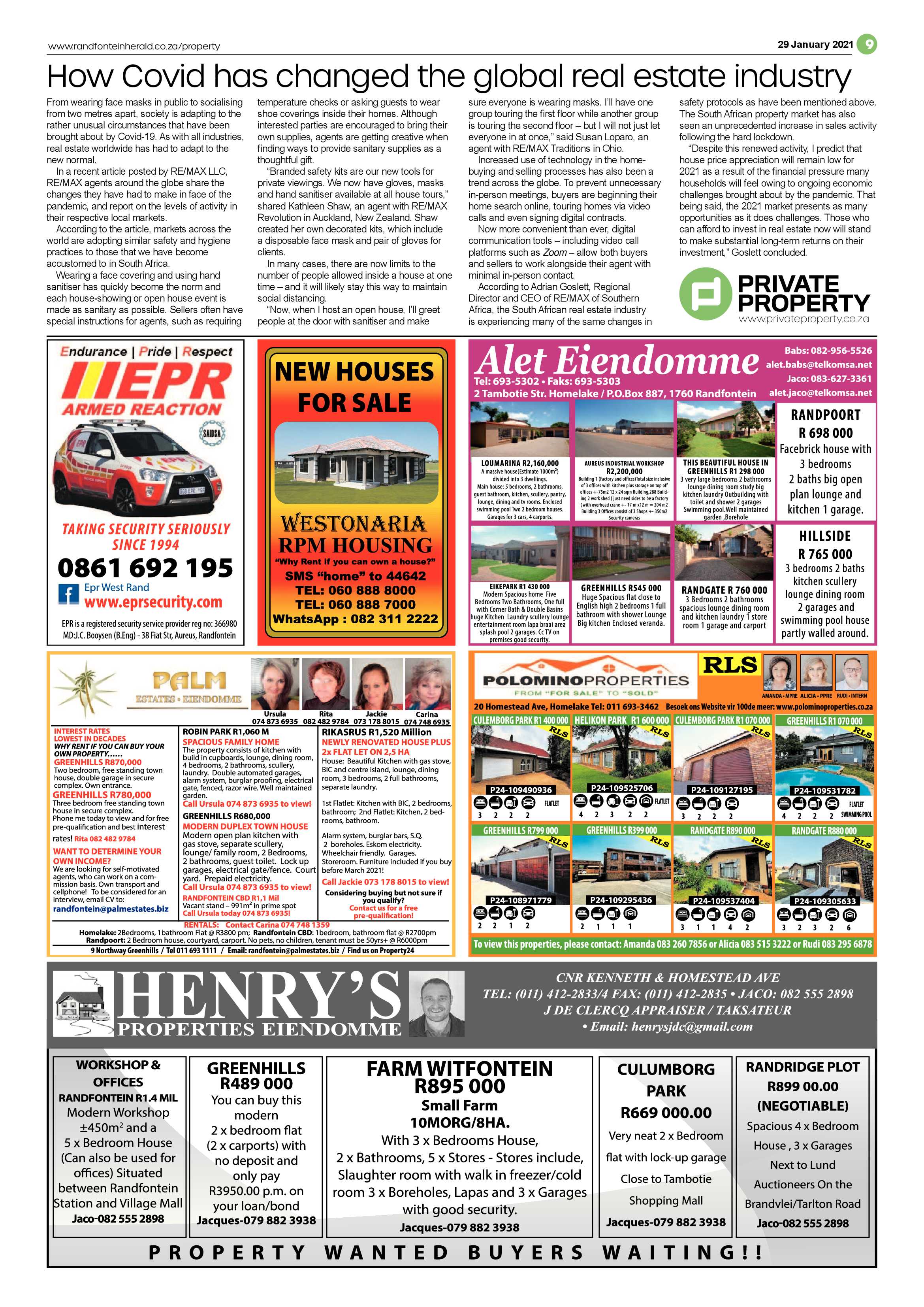 Randfontein Herald 29 January 2021 page 9