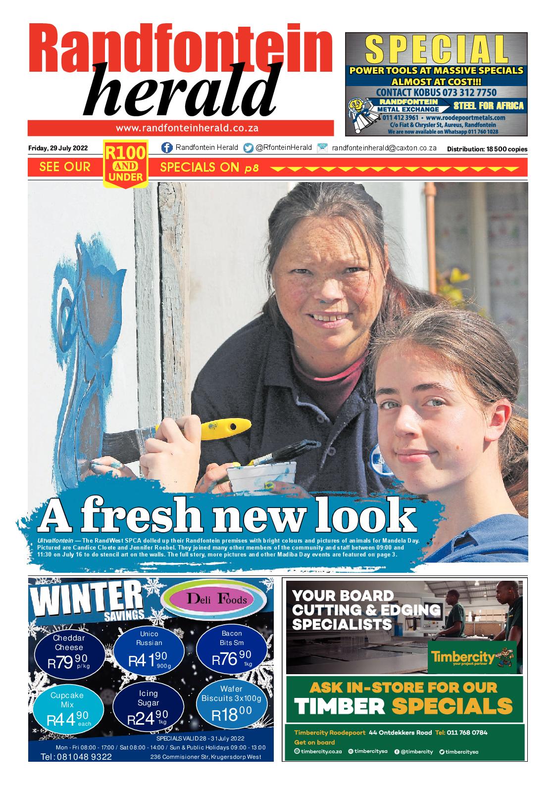 Randfontein Herald 29 July 2022 page 1