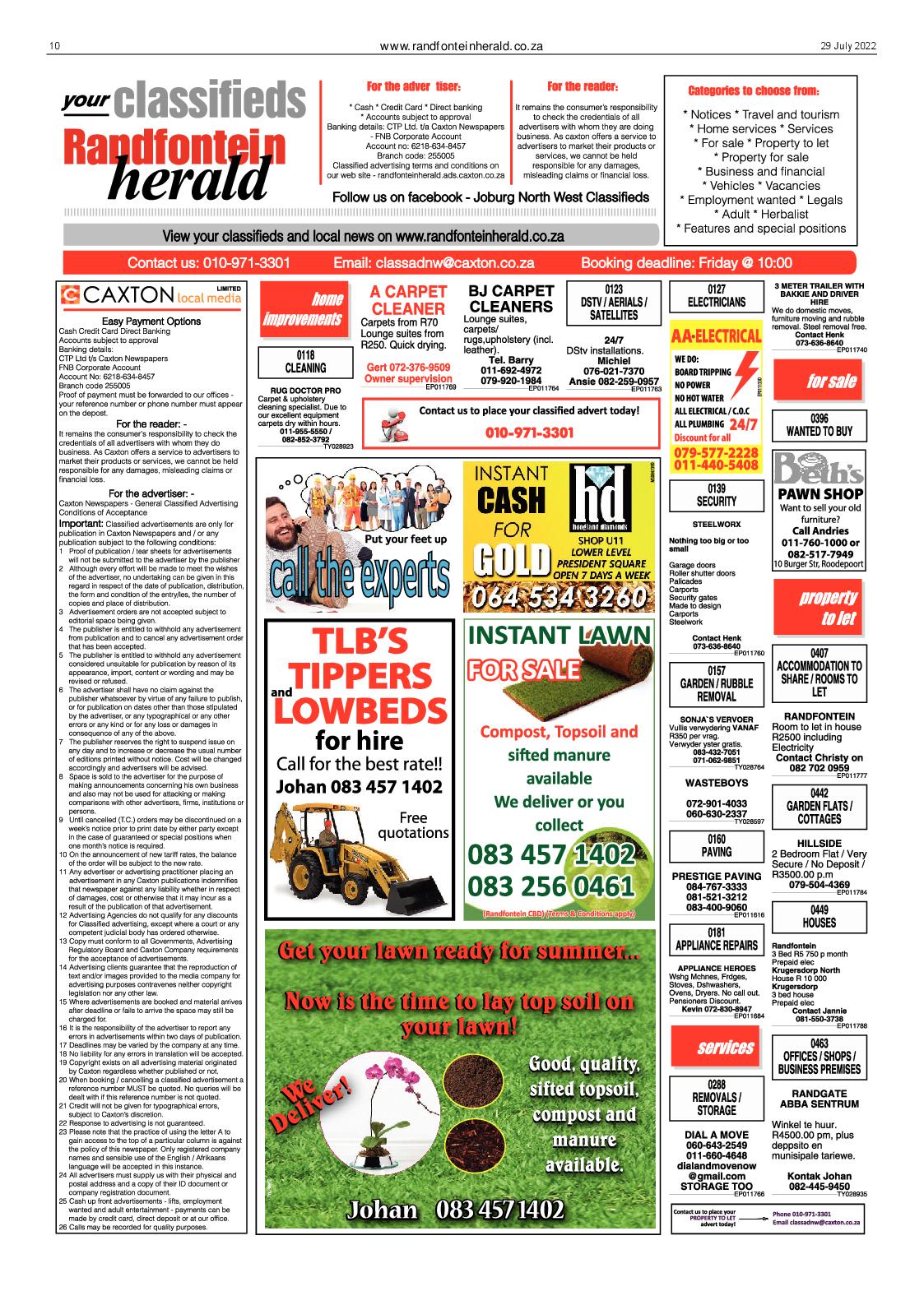 Randfontein Herald 29 July 2022 page 10